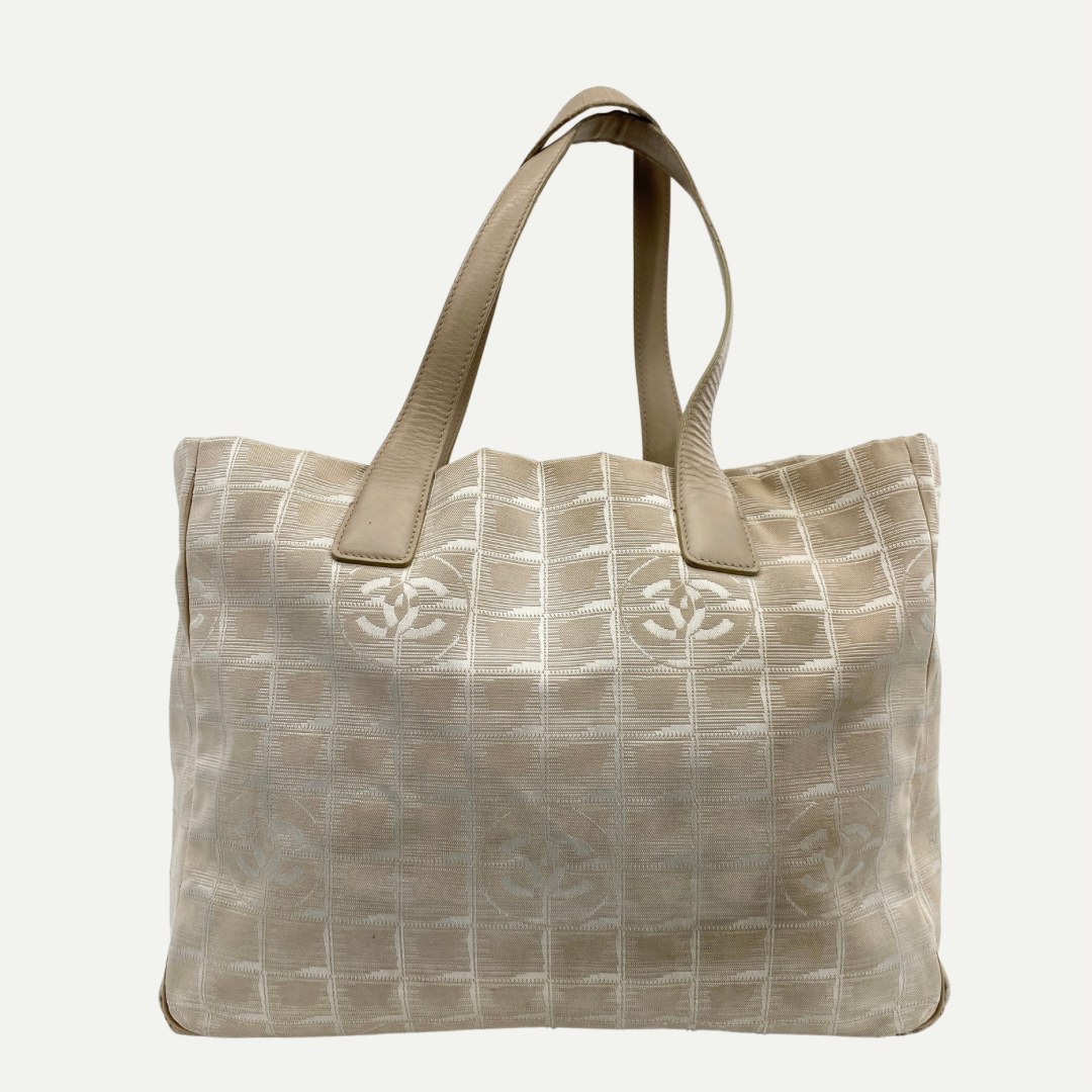 Nylon Travel Line Tote Beige - Vintage Luxuries