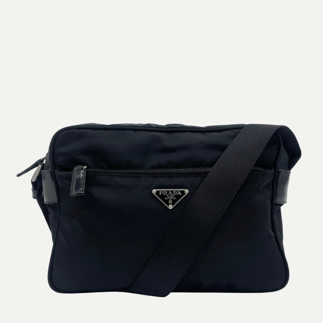 Nylon Camera Crossbody Black