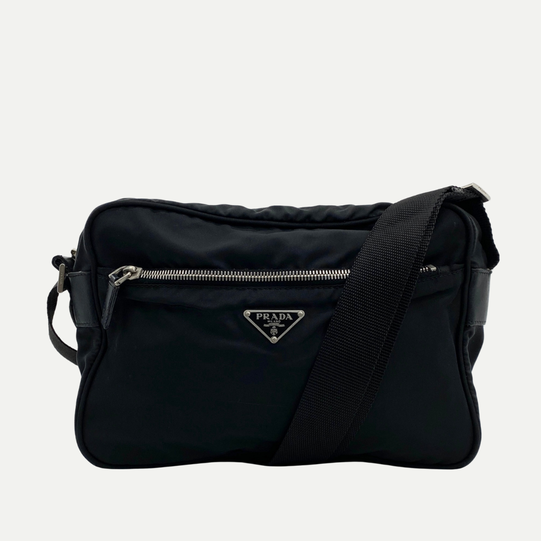 Nylon Camera Crossbody Black