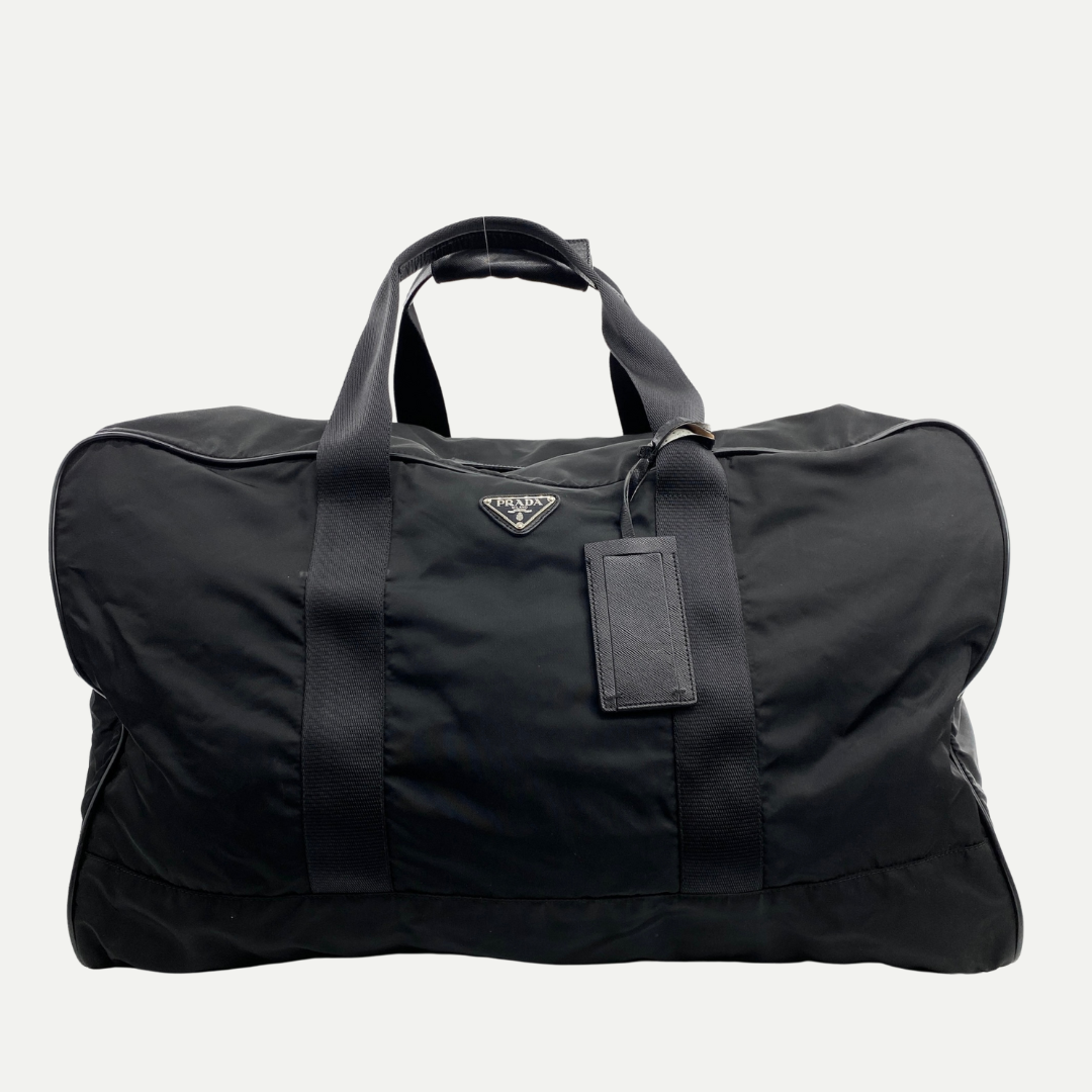 Nylon Boston Travel Bag Black