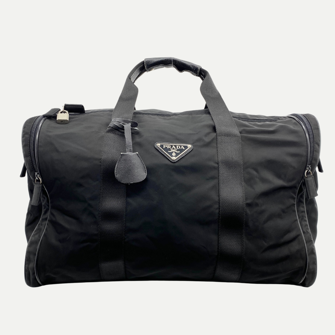Nylon Boston Travel Bag Black - Vintage Luxuries