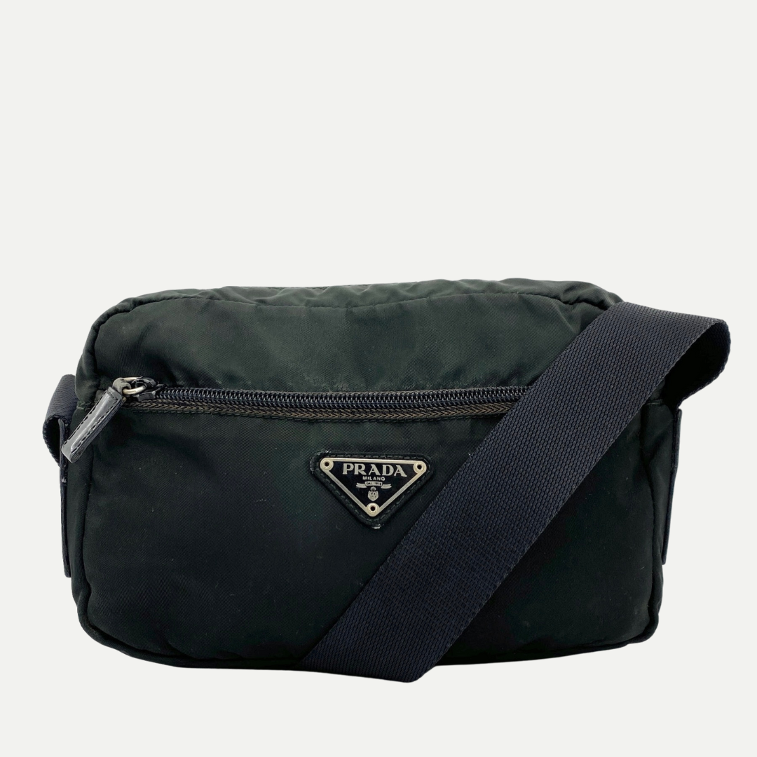 Nylon Messenger Crossbody Dark Green - Vintage Luxuries