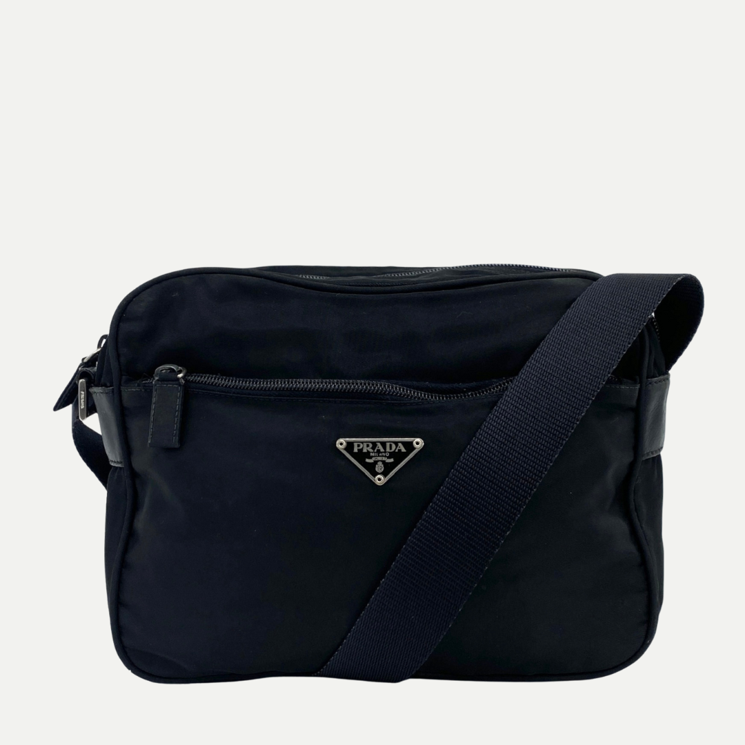 Nylon Camera Crossbody Black