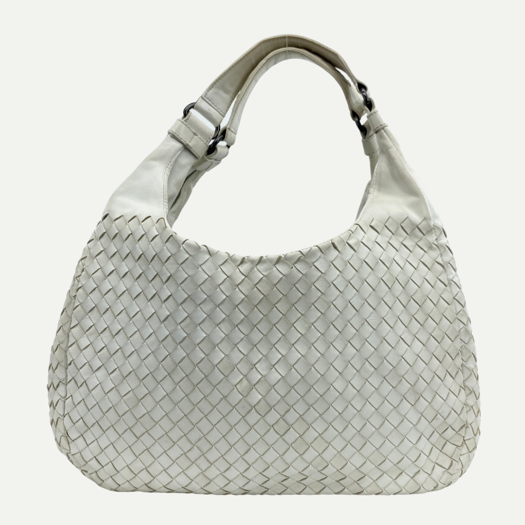 Campana Intrecciato Hobo Shoulder Bag White
