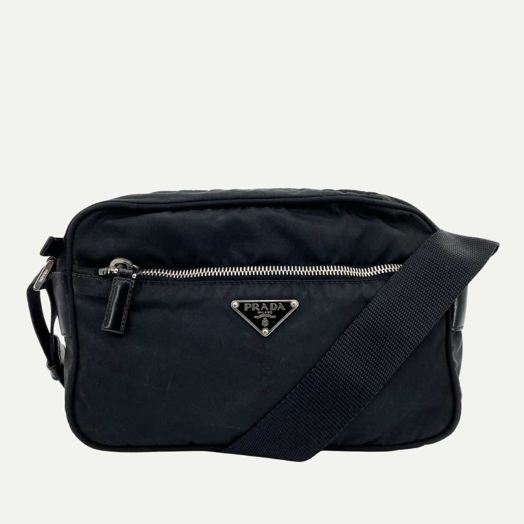 Nylon Camera Crossbody Small Black