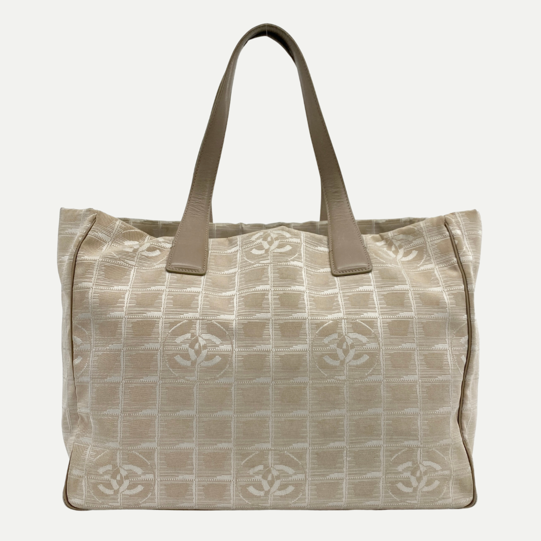 Nylon Travel Line Tote Beige