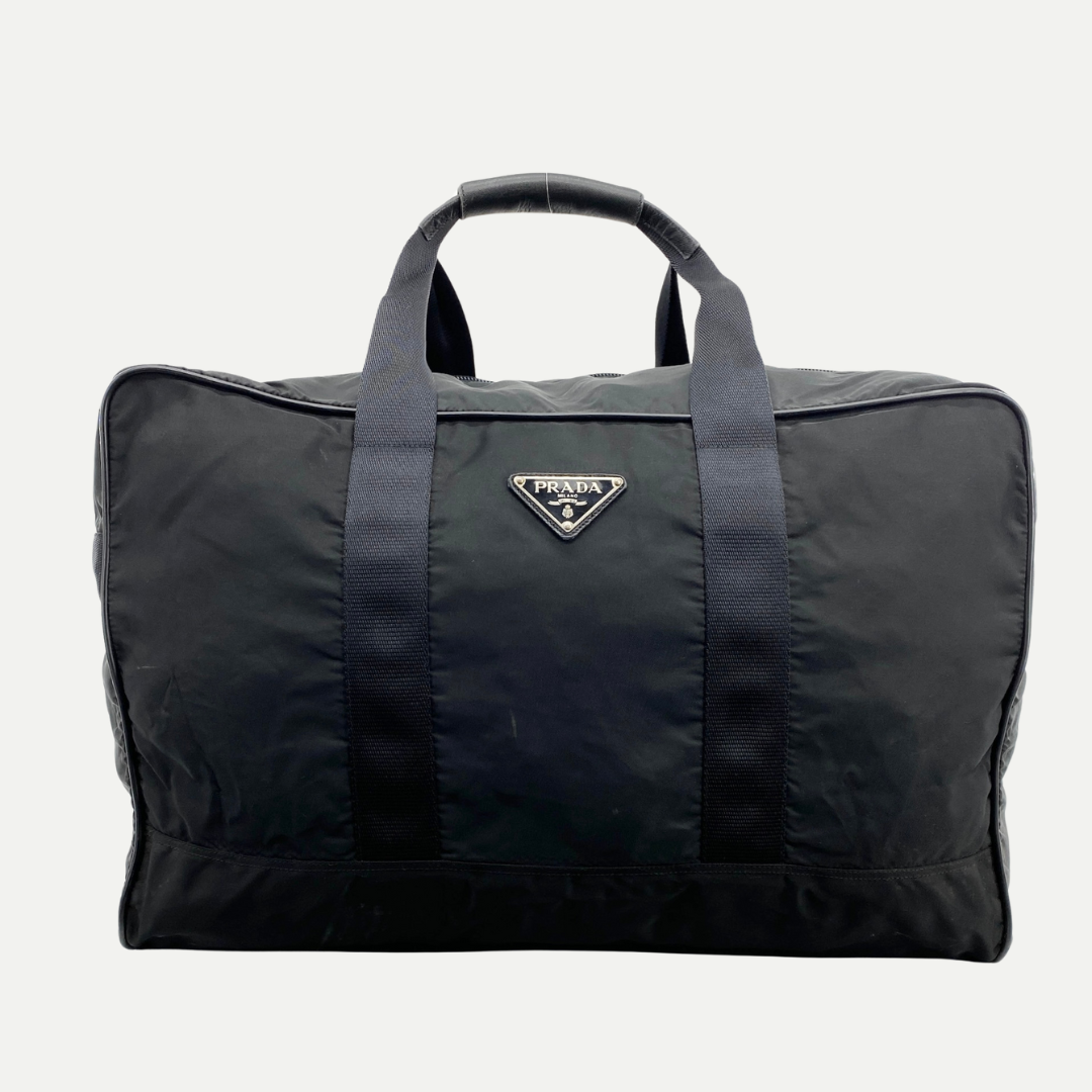 Nylon Boston Travel Bag Black - Vintage Luxuries