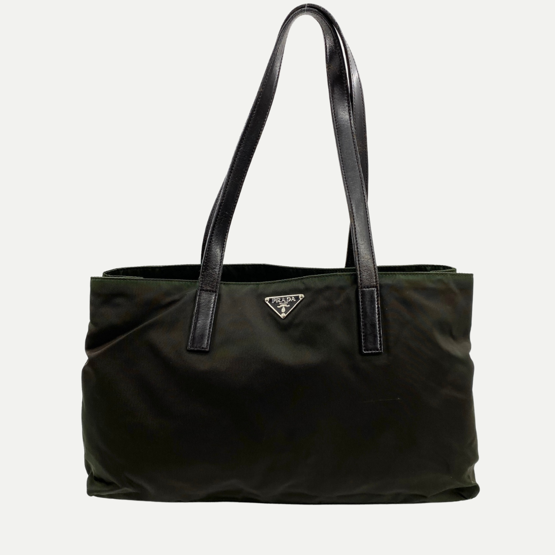 Nylon Tote Shoulder Bag Brown