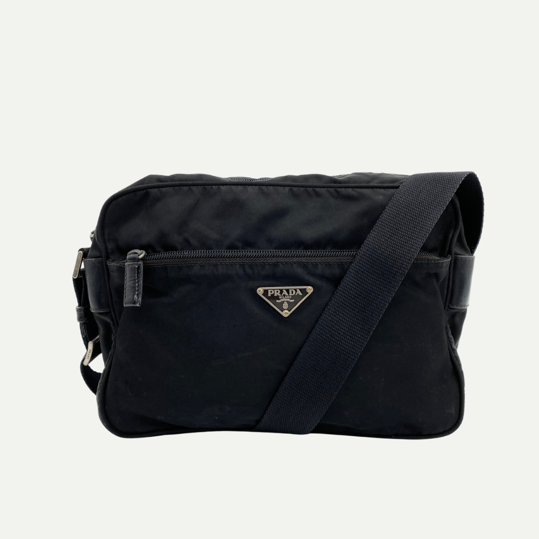 Nylon Camera Crossbody Black