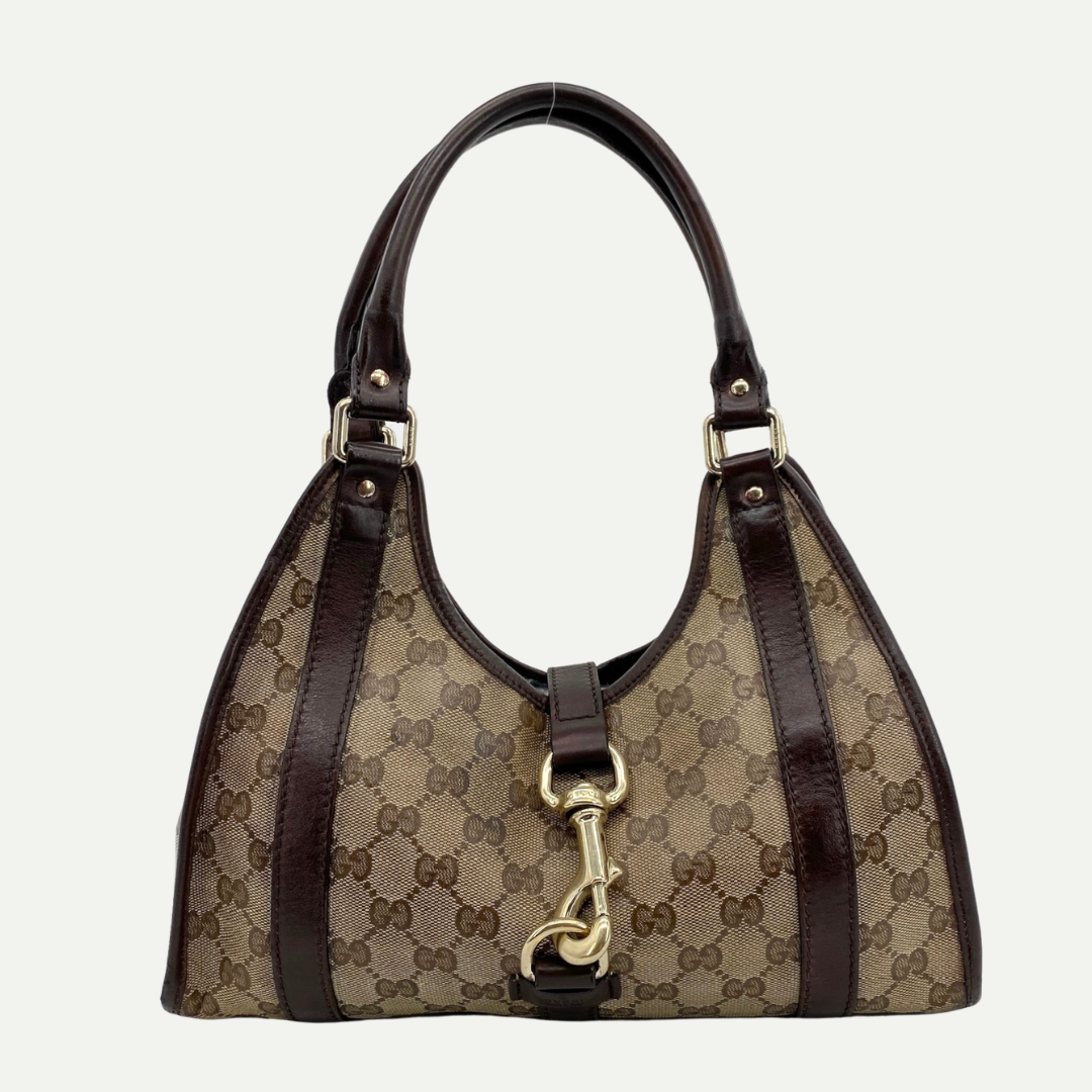 Monogram Jackie Shoulder Bag Beige Brown