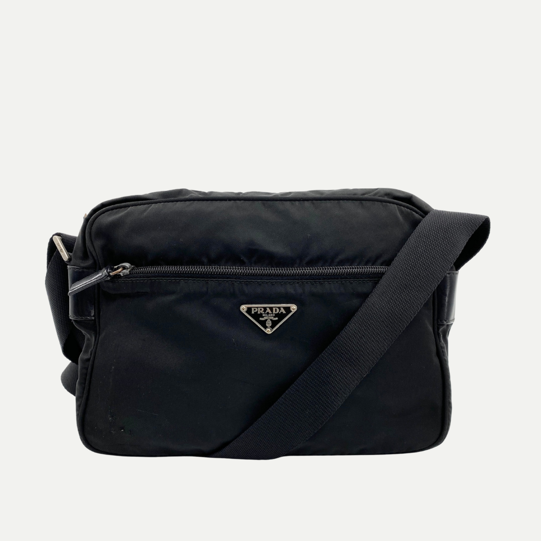 Nylon Camera Crossbody Black
