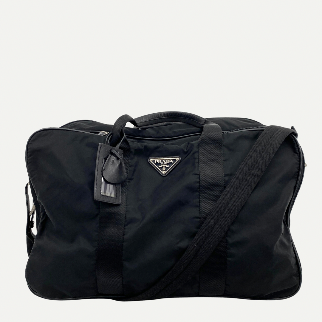 Nylon Boston Travel Bag Black
