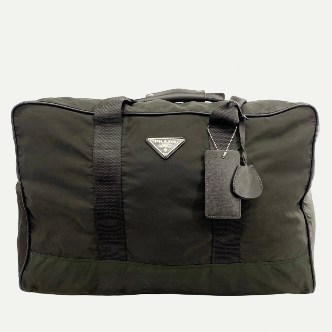 Nylon Boston Travel Bag Brown - Vintage Luxuries