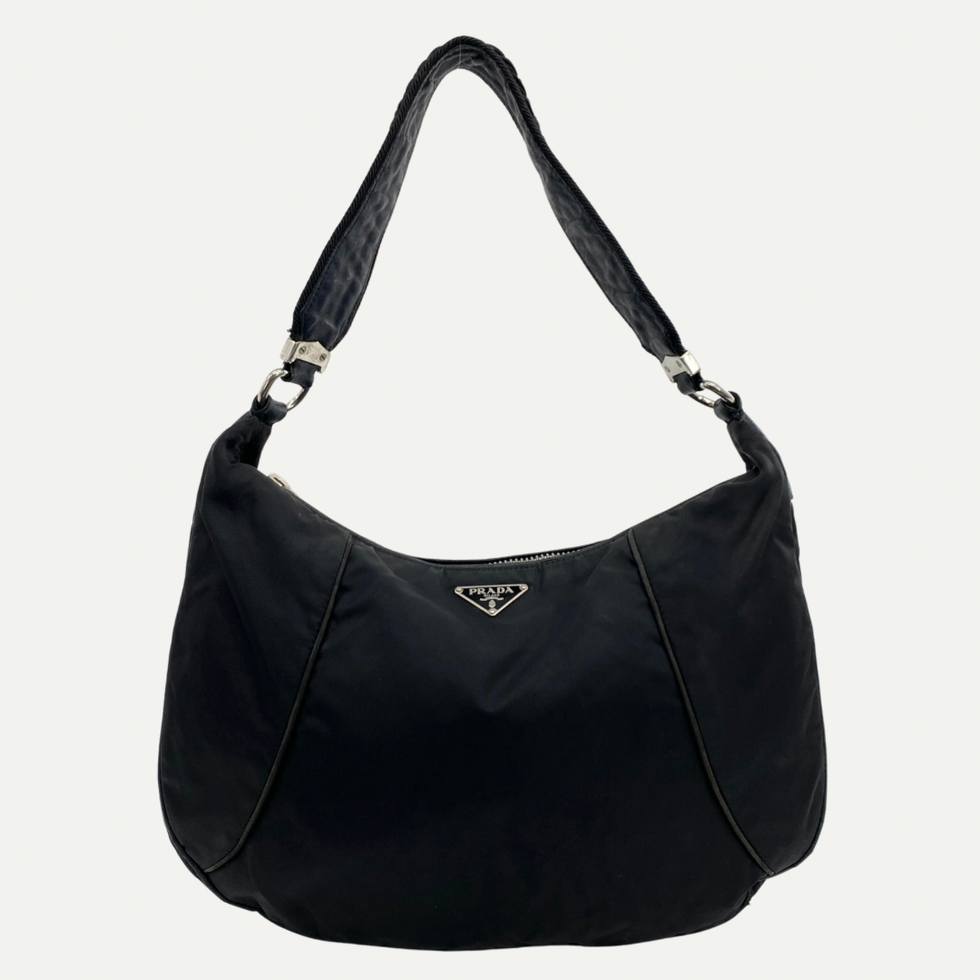 Nylon Shoulder Bag Black - Vintage Luxuries