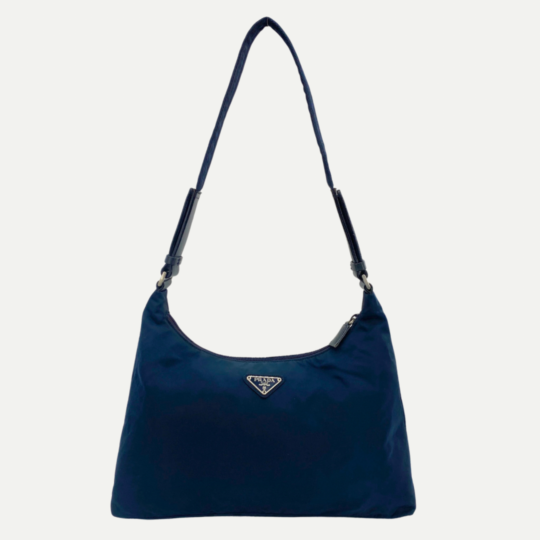 Nylon Hobo Bag Navy