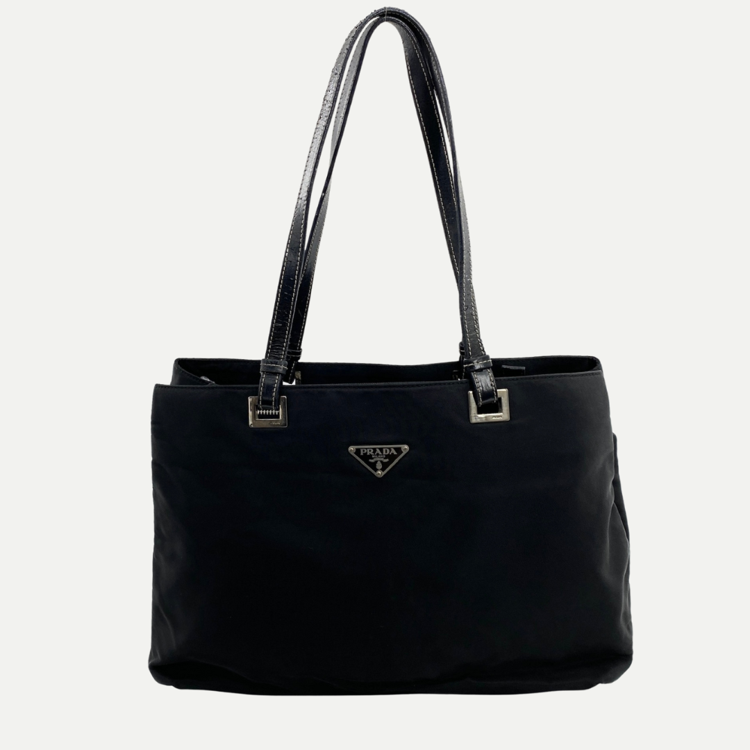 Nylon Tote Small Shoulder Bag Black