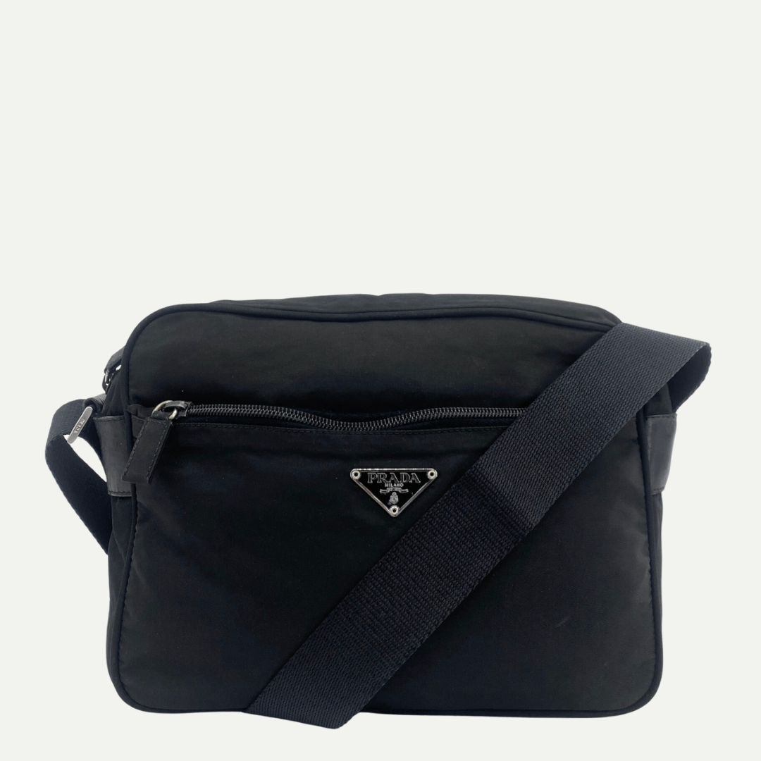 Nylon Camera Crossbody Black