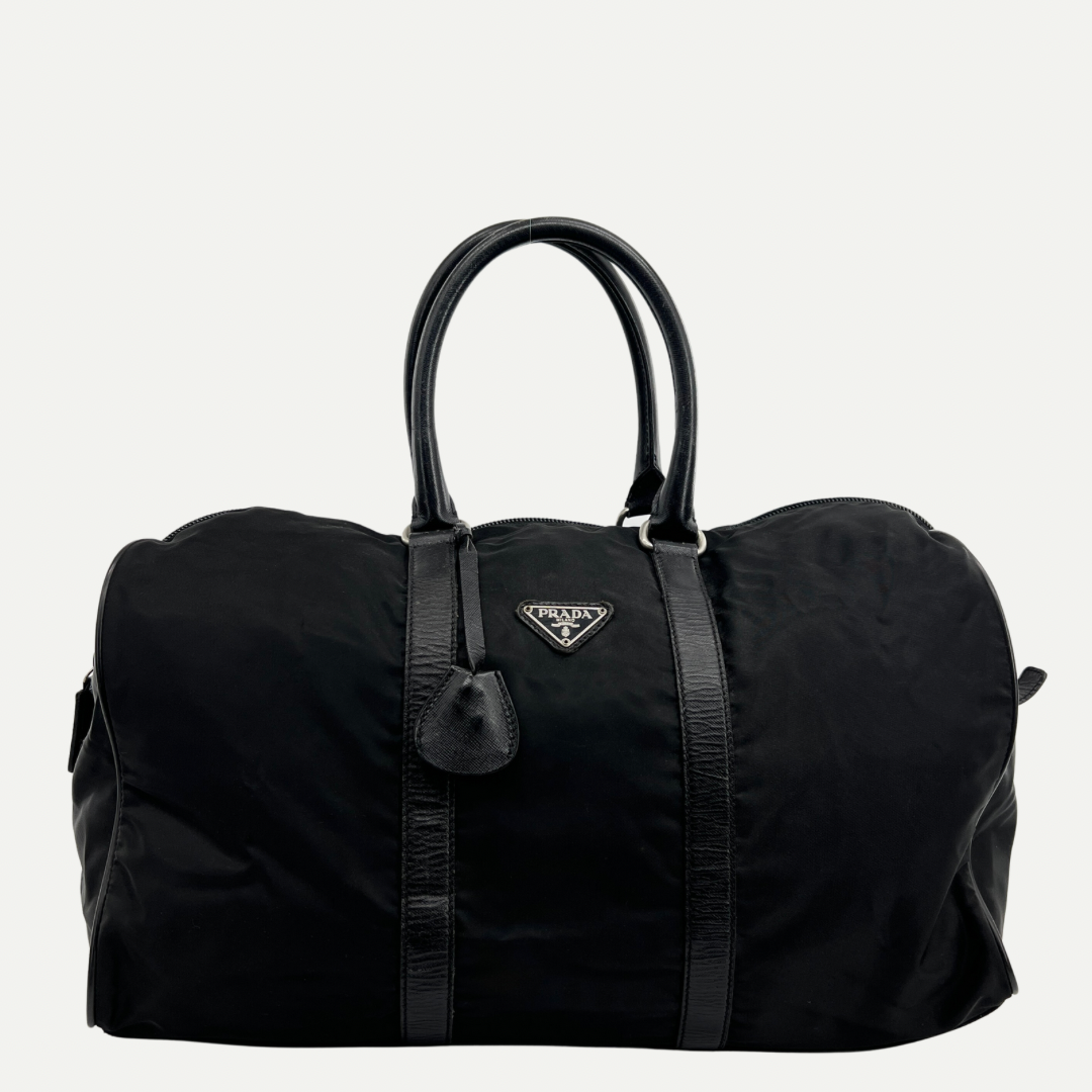 Nylon Boston Travel Bag Black - Vintage Luxuries