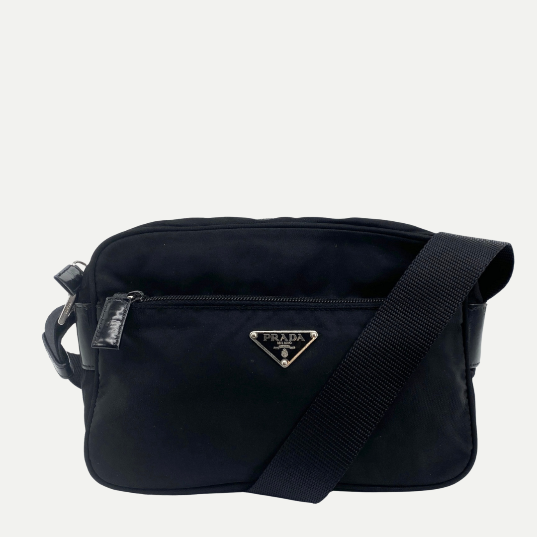 Nylon Camera Crossbody Small Black