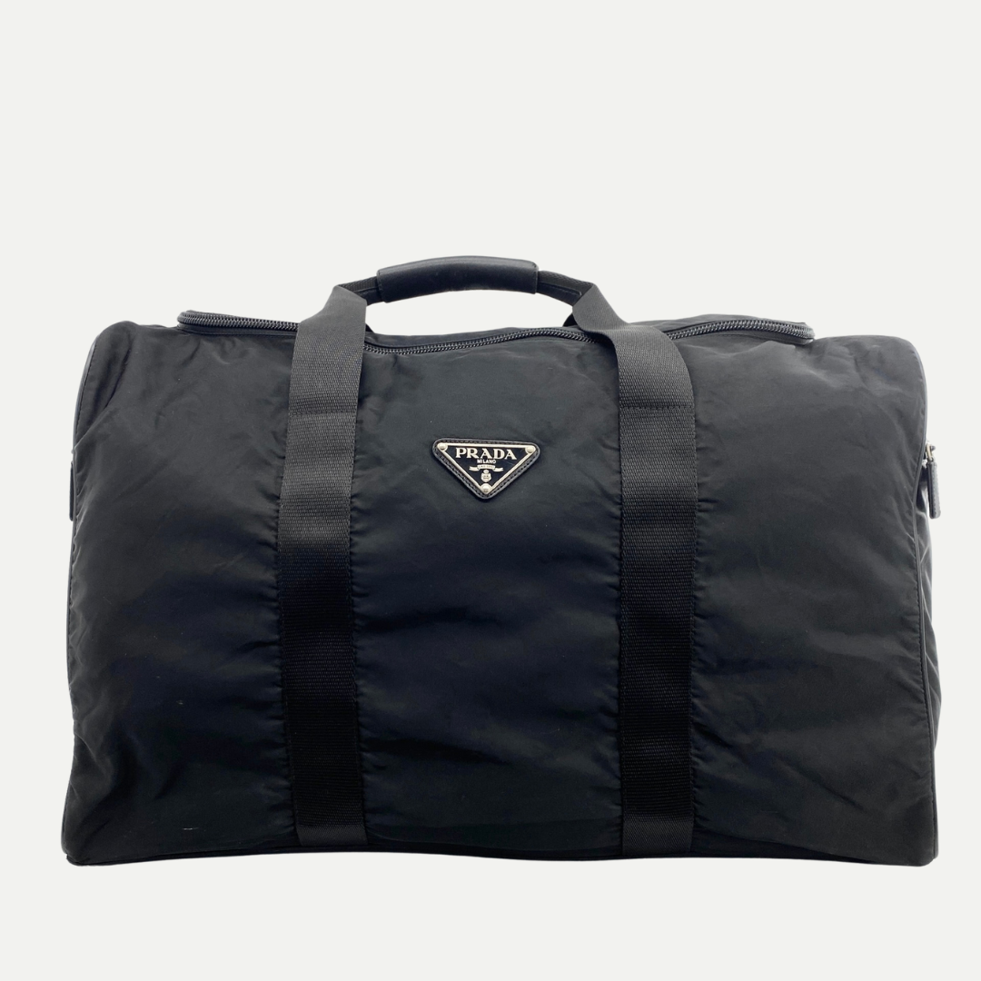 Nylon Boston Travel Bag Black - Vintage Luxuries