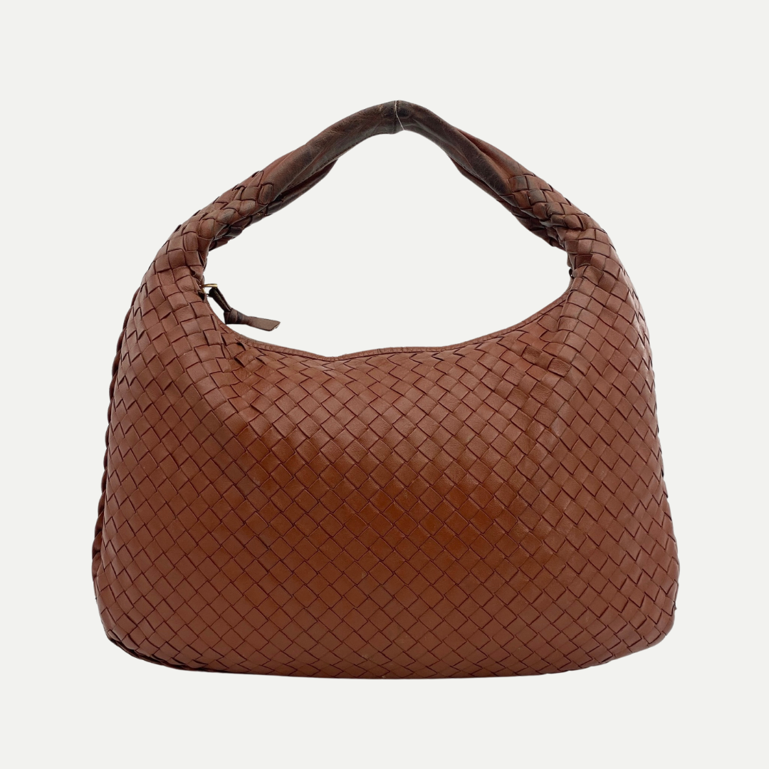 Veneta Intrecciato Medium Red Brown - Vintage Luxuries