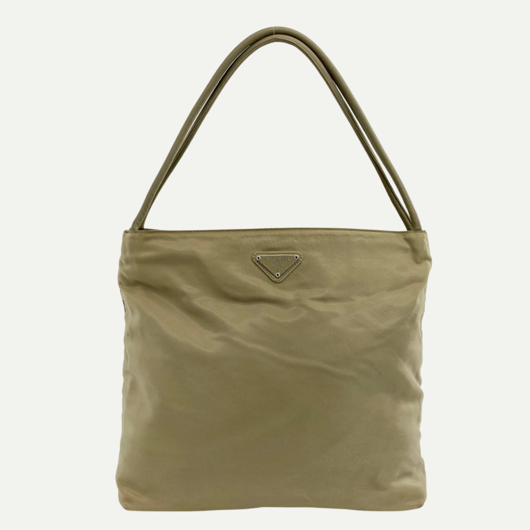 Nylon Tote Small Beige - Vintage Luxuries