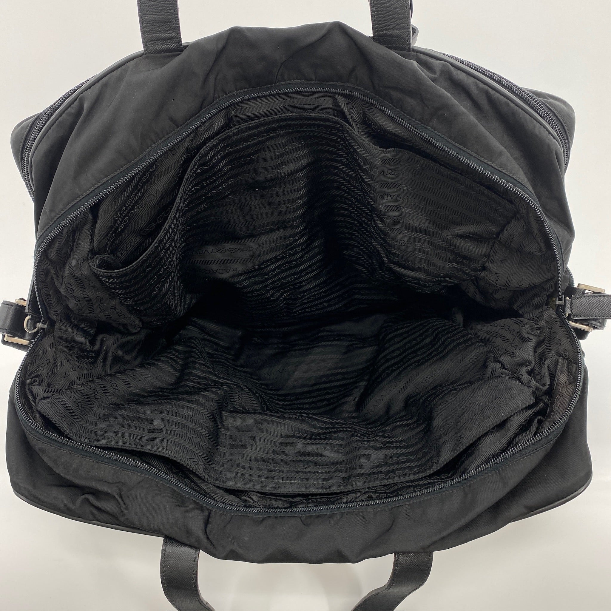 Nylon Crossbody Work Bag Large Black - Vintage Luxuries
