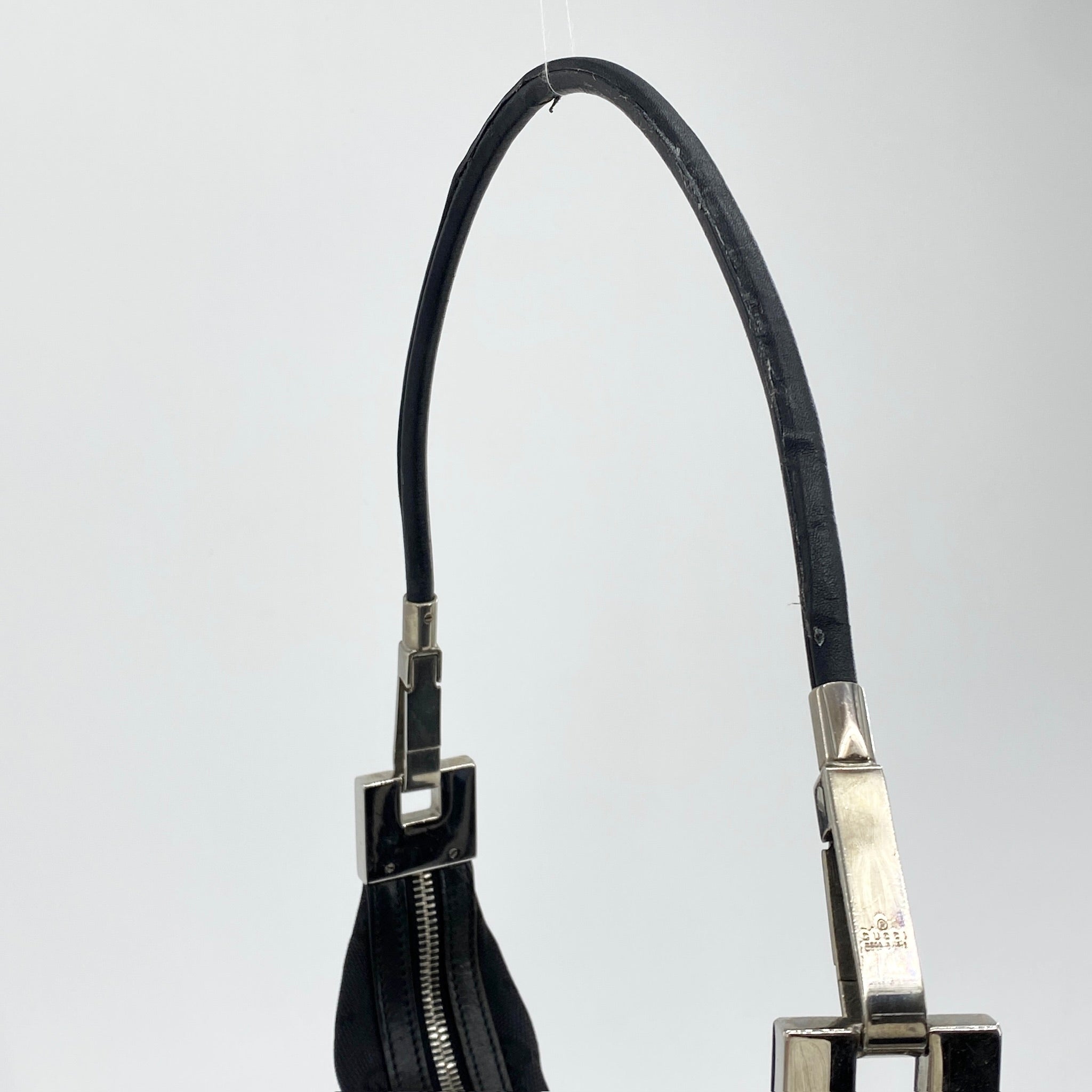 Monogram Hobo Shoulder Bag Black - Vintage Luxuries