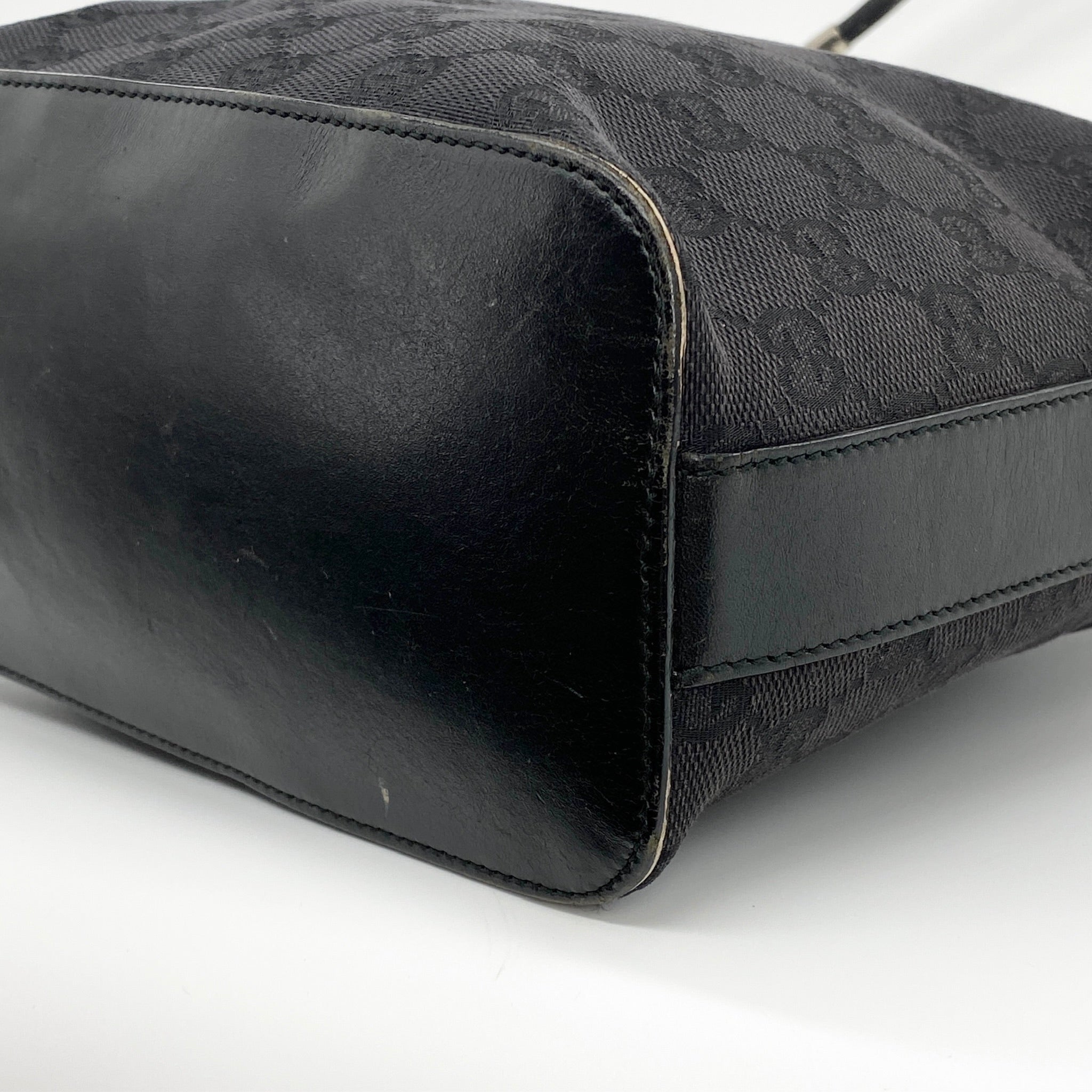Monogram Hobo Shoulder Bag Black - Vintage Luxuries