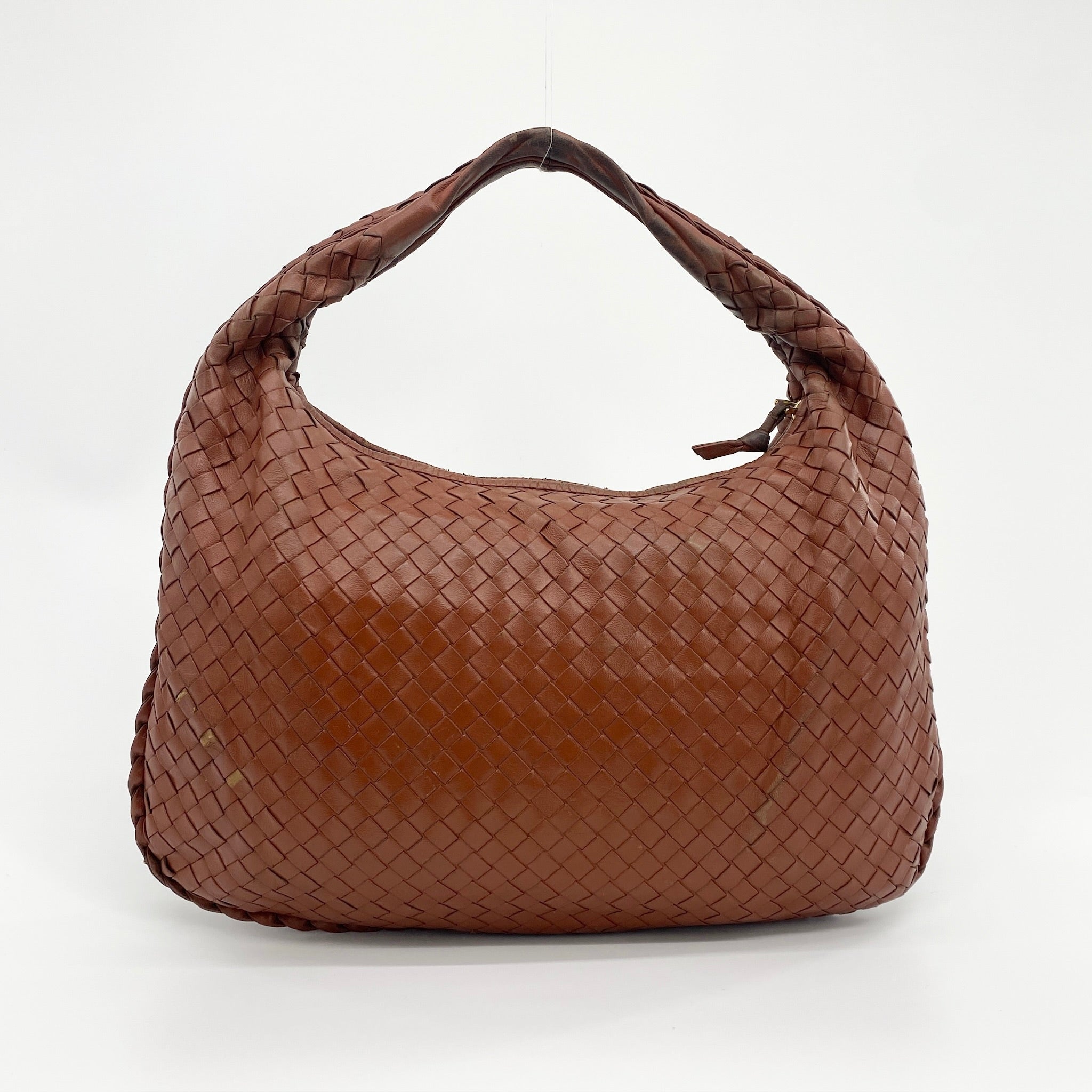 Veneta Intrecciato Medium Red Brown - Vintage Luxuries