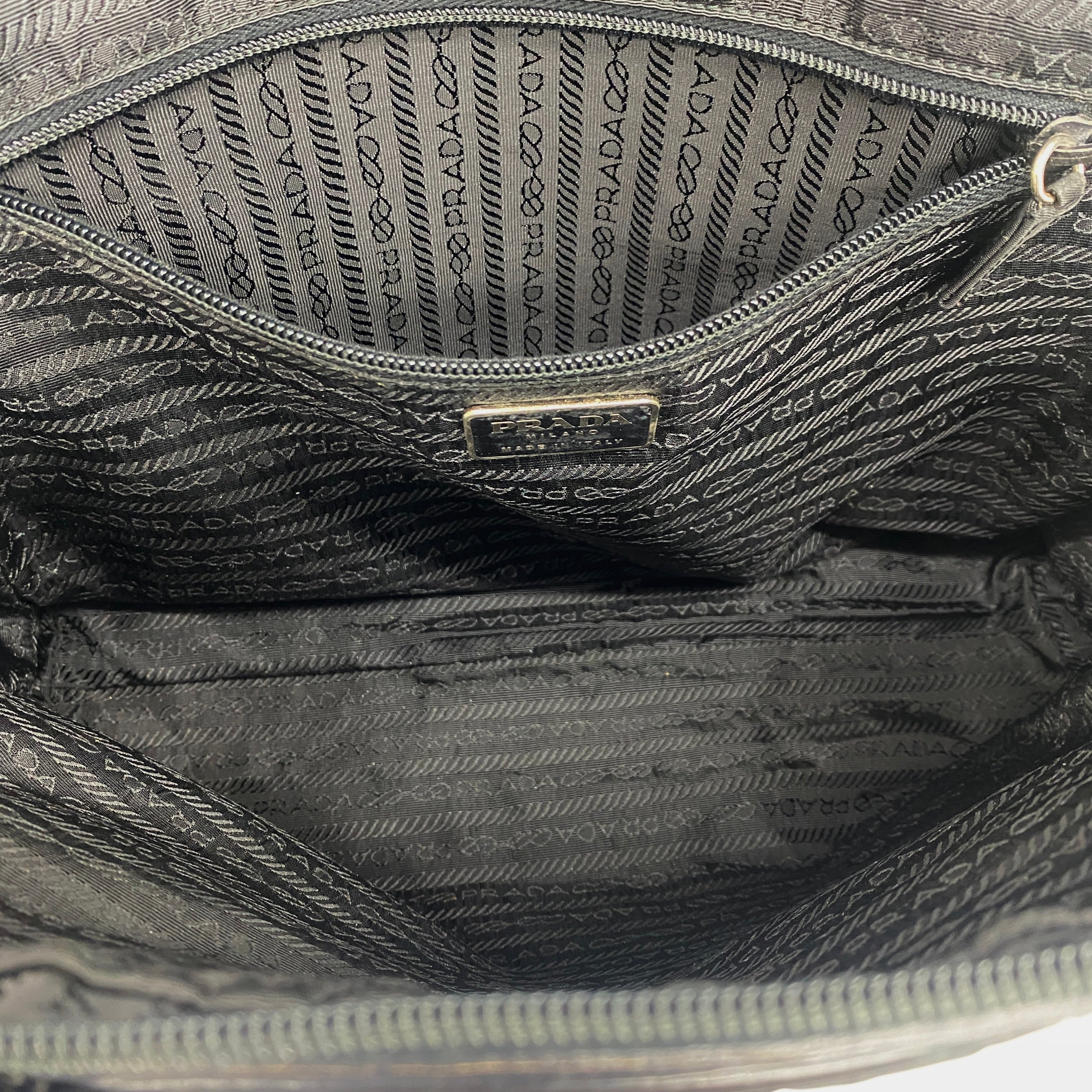 Nylon Laptop Shoulder Bag Black - Vintage Luxuries