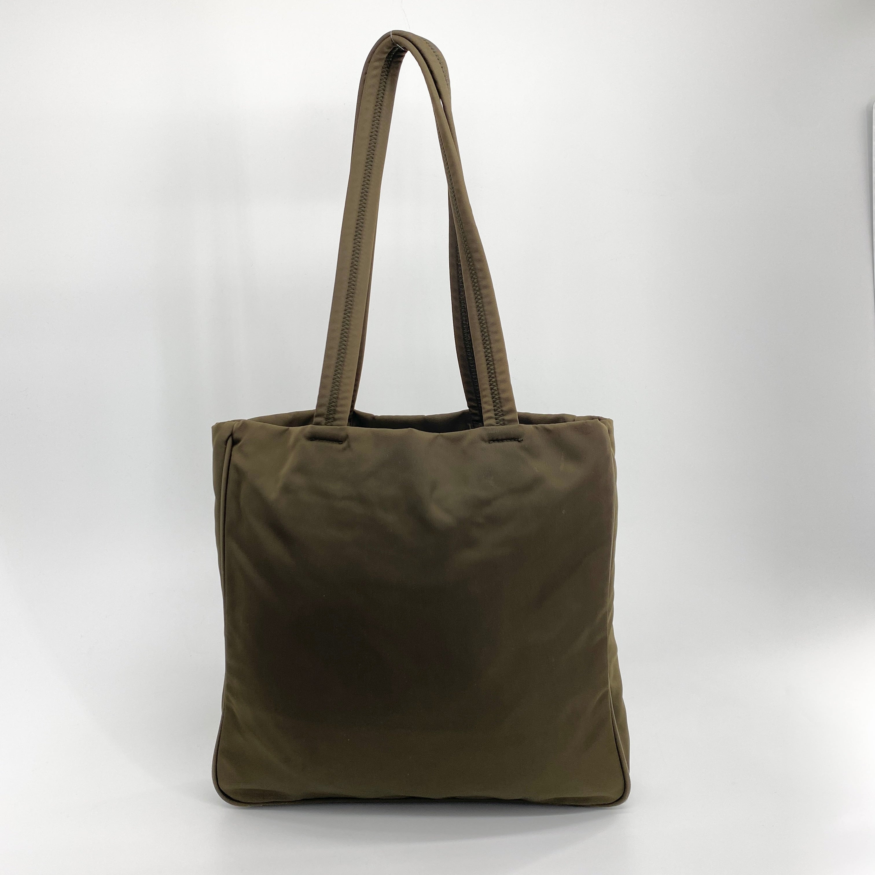 Nylon Tote Olive Brown - Vintage Luxuries