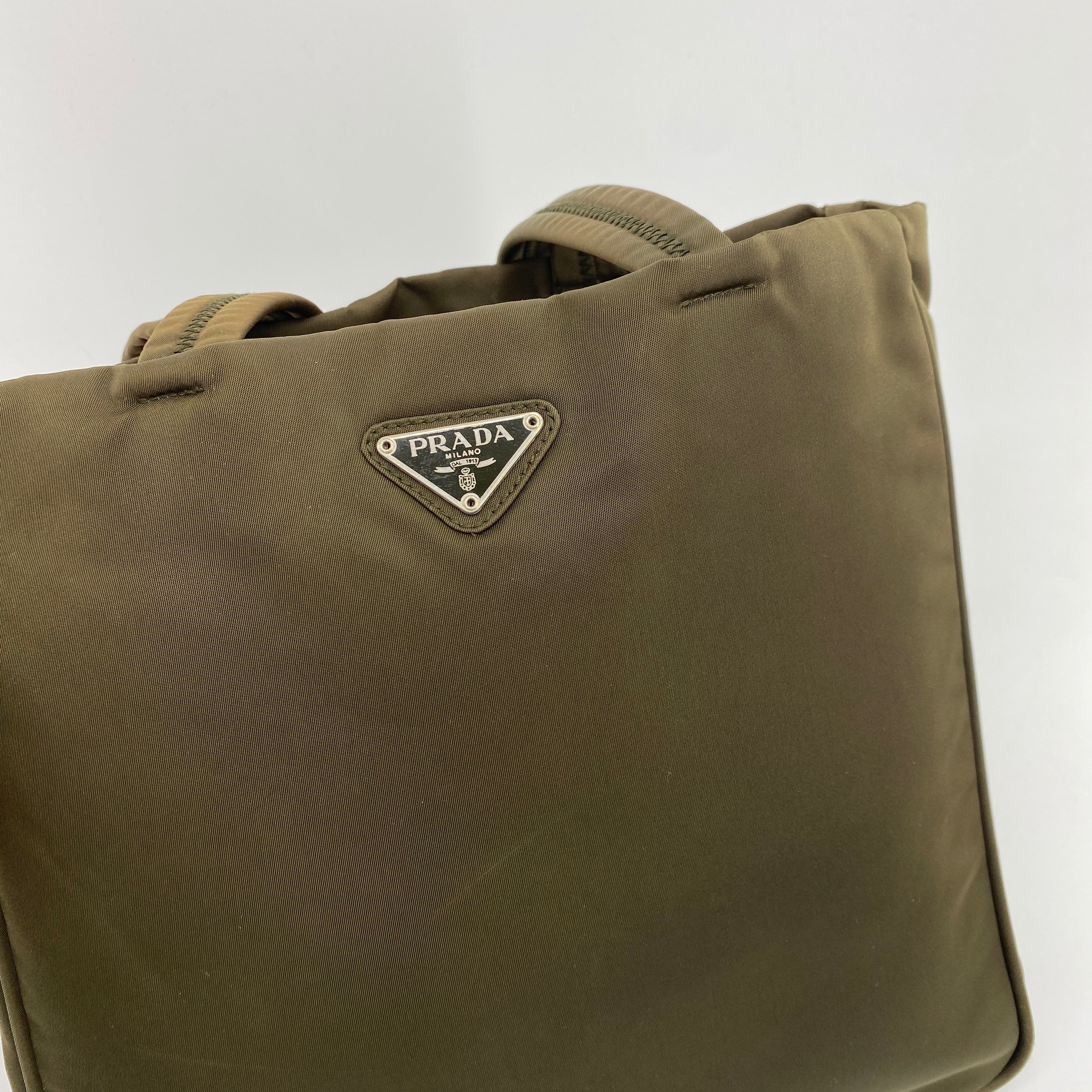 Nylon Tote Olive Brown - Vintage Luxuries