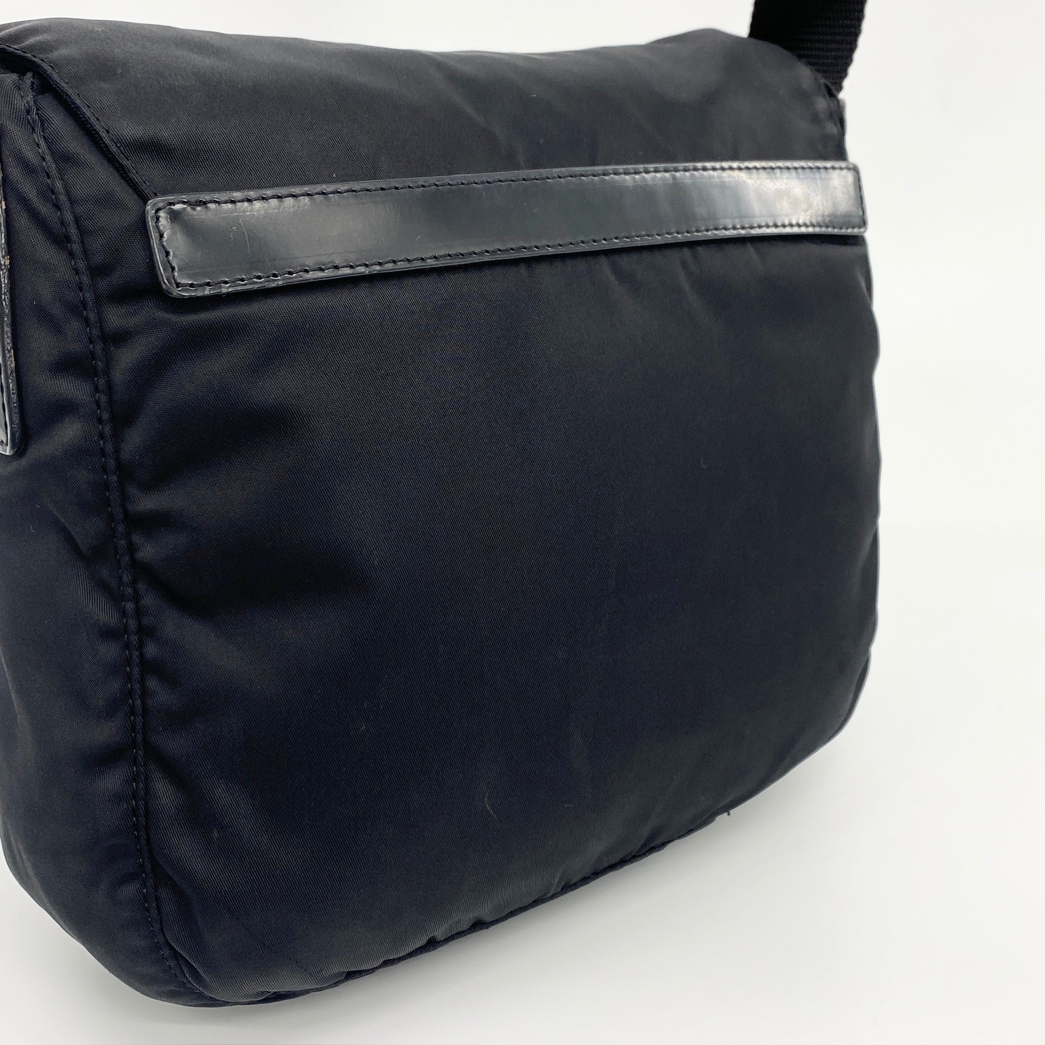 Nylon Messenger Small Crossbody Black - Vintage Luxuries