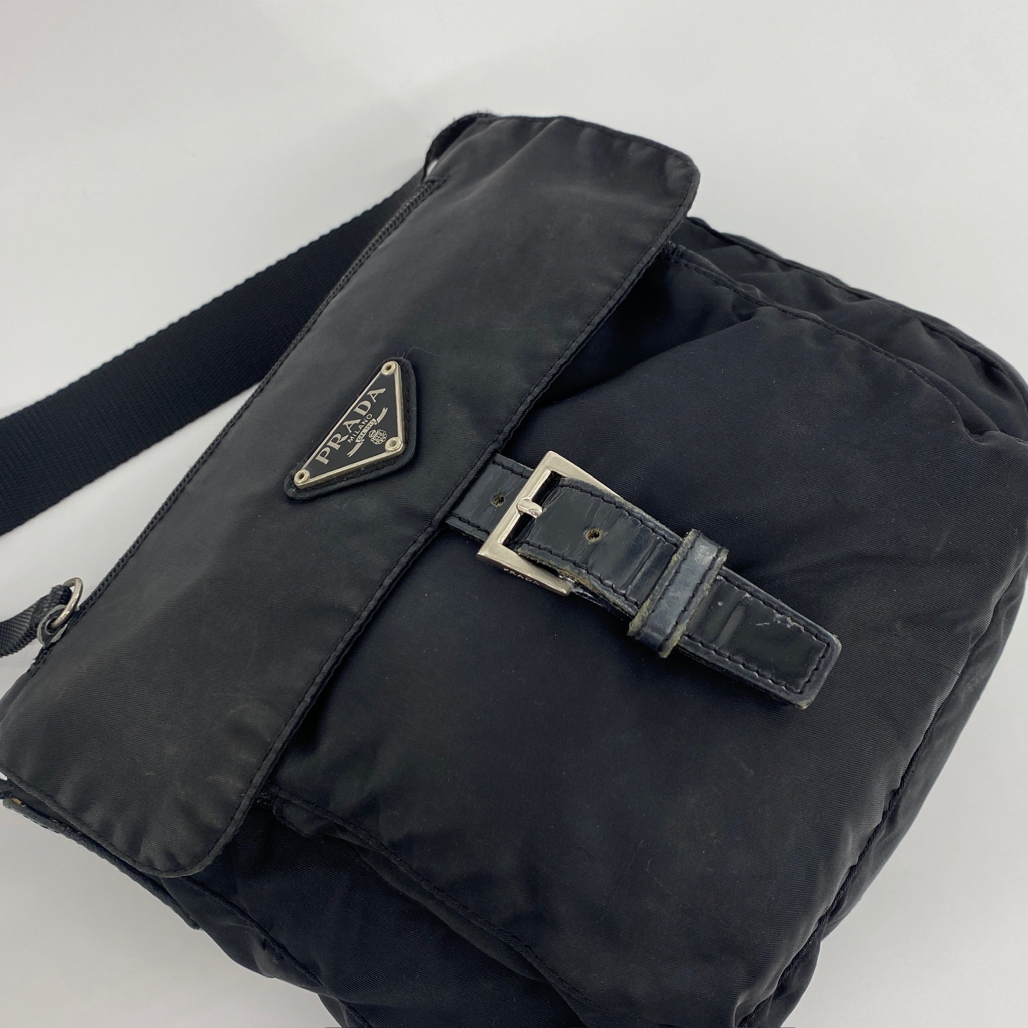Nylon Messenger Small Crossbody Black - Vintage Luxuries