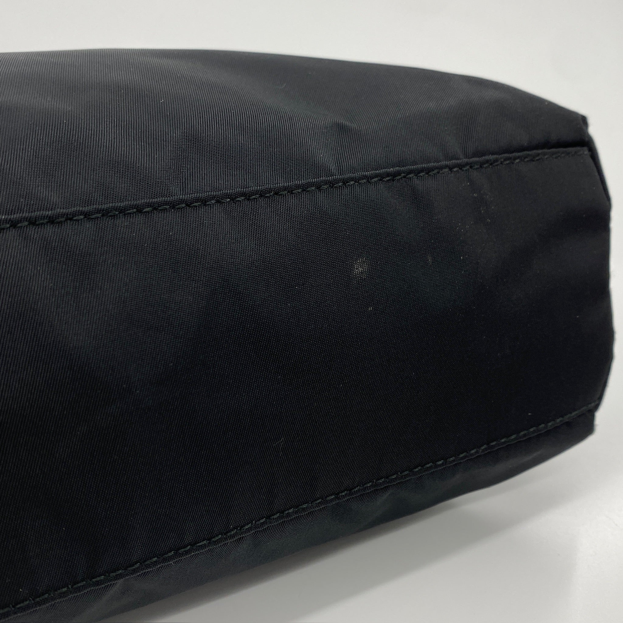 Nylon Small Tote Shoulder Bag Black