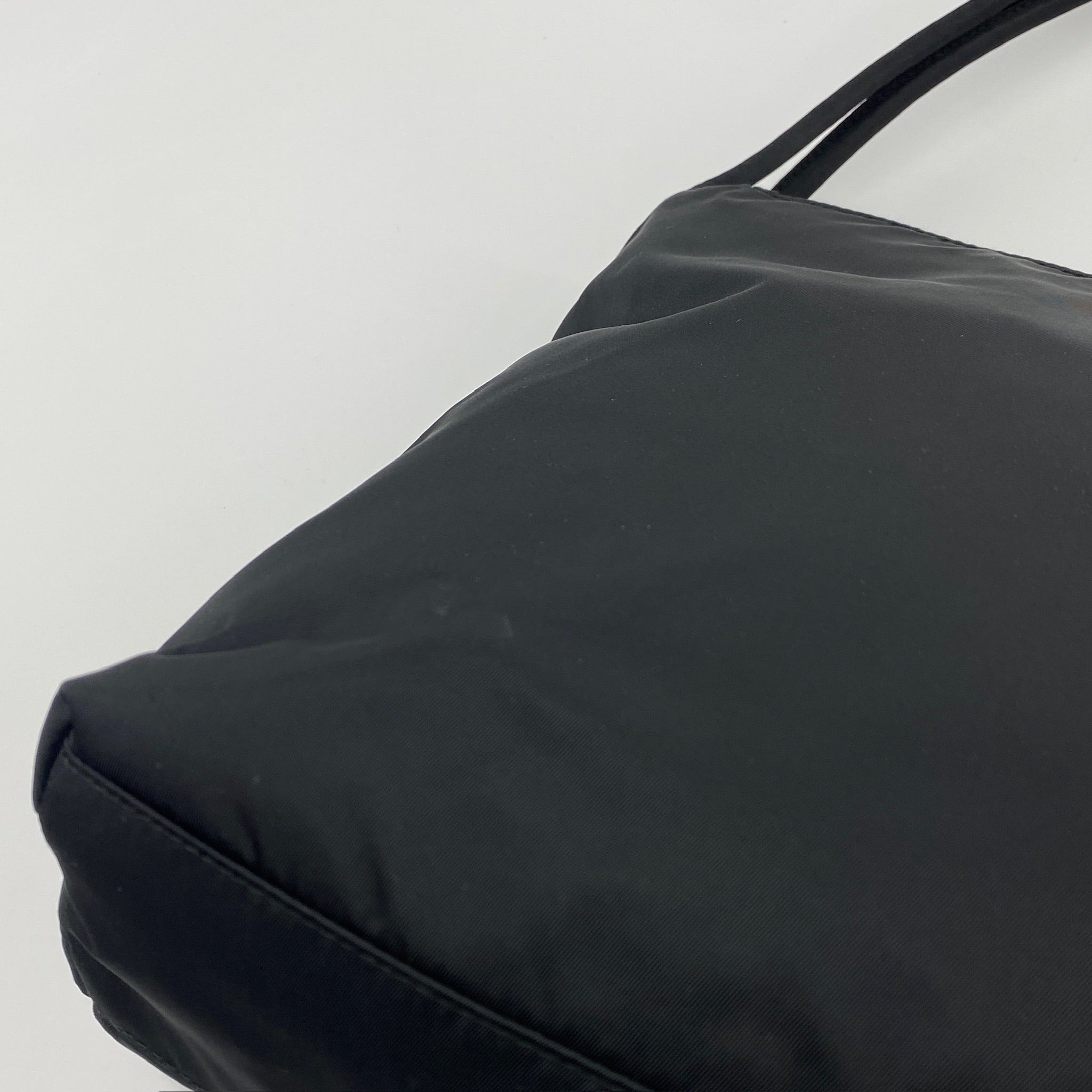 Nylon Small Tote Shoulder Bag Black