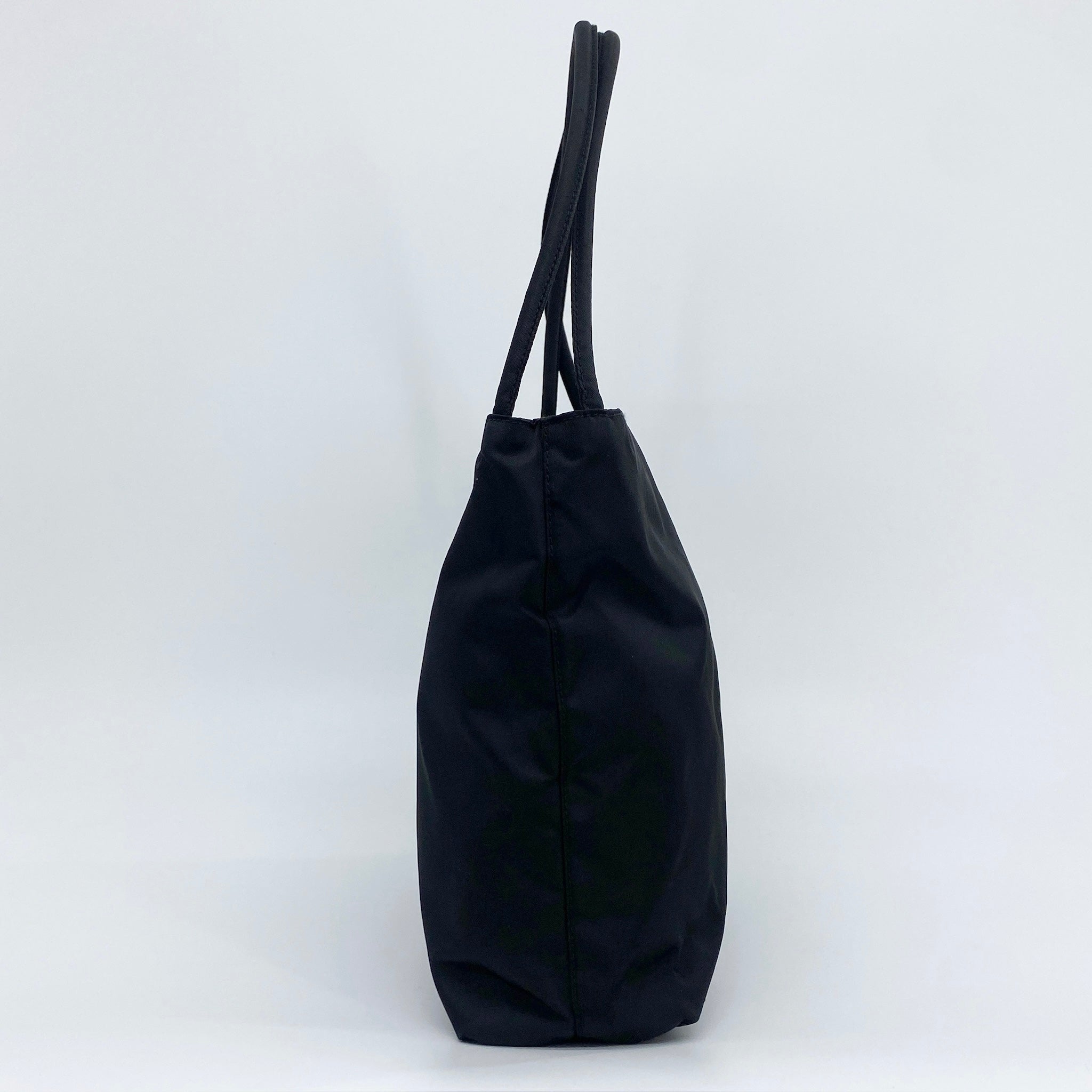 Nylon Small Tote Shoulder Bag Black