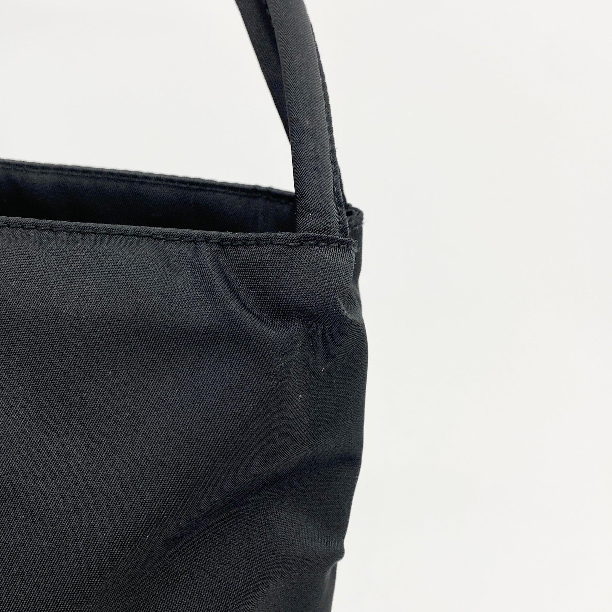 Nylon Small Tote Shoulder Bag Black