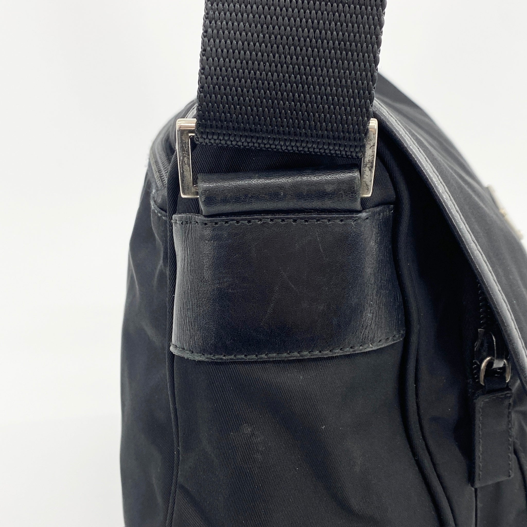 Nylon Messenger Small Crossbody Black