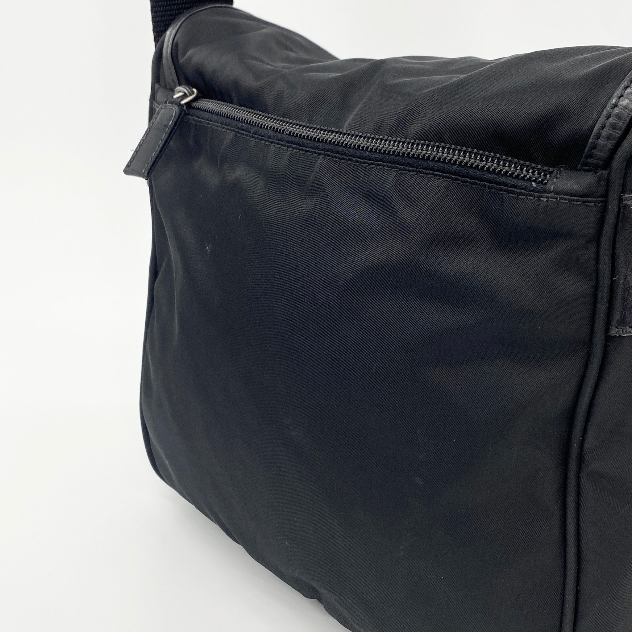 Nylon Messenger Small Crossbody Black