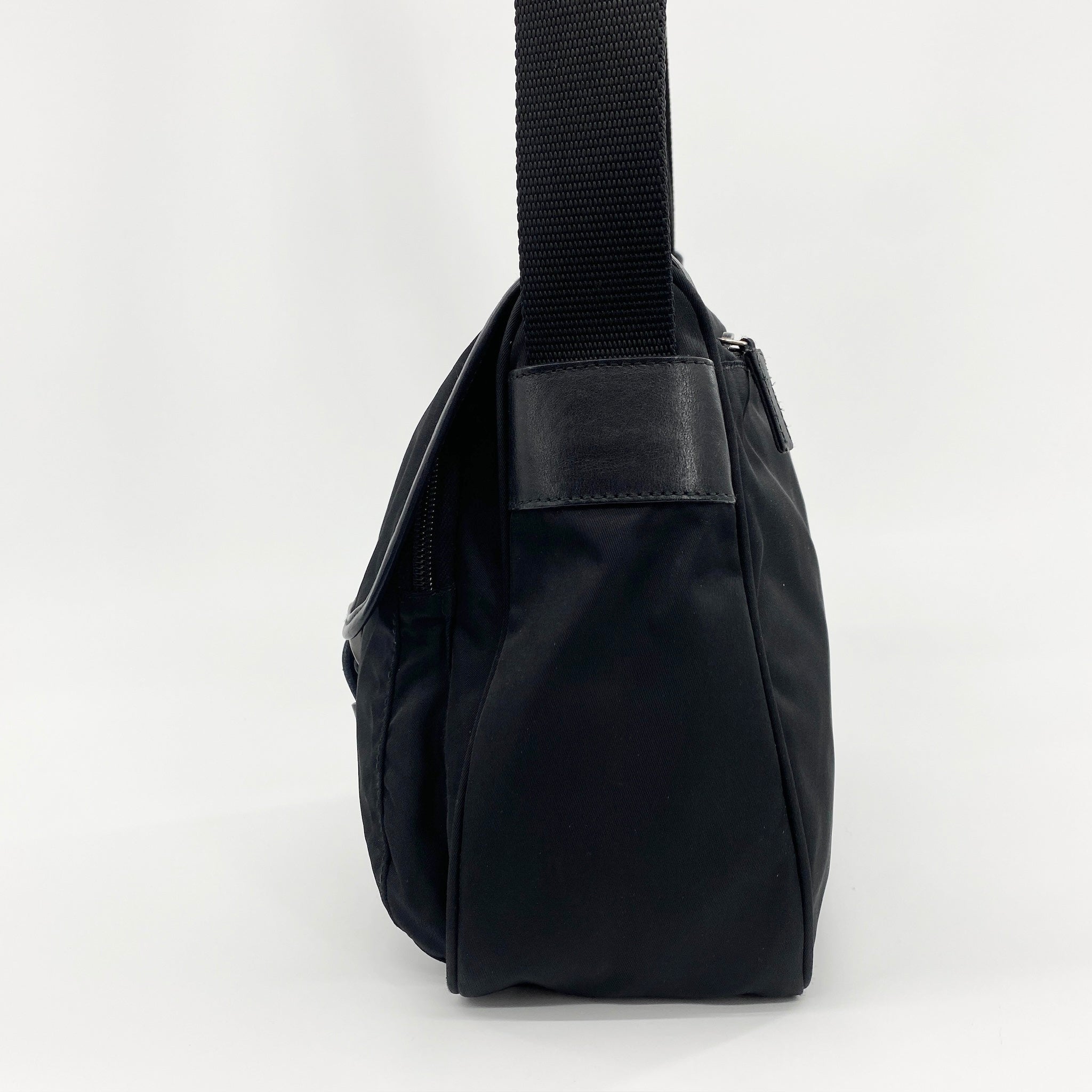 Nylon Messenger Small Crossbody Black