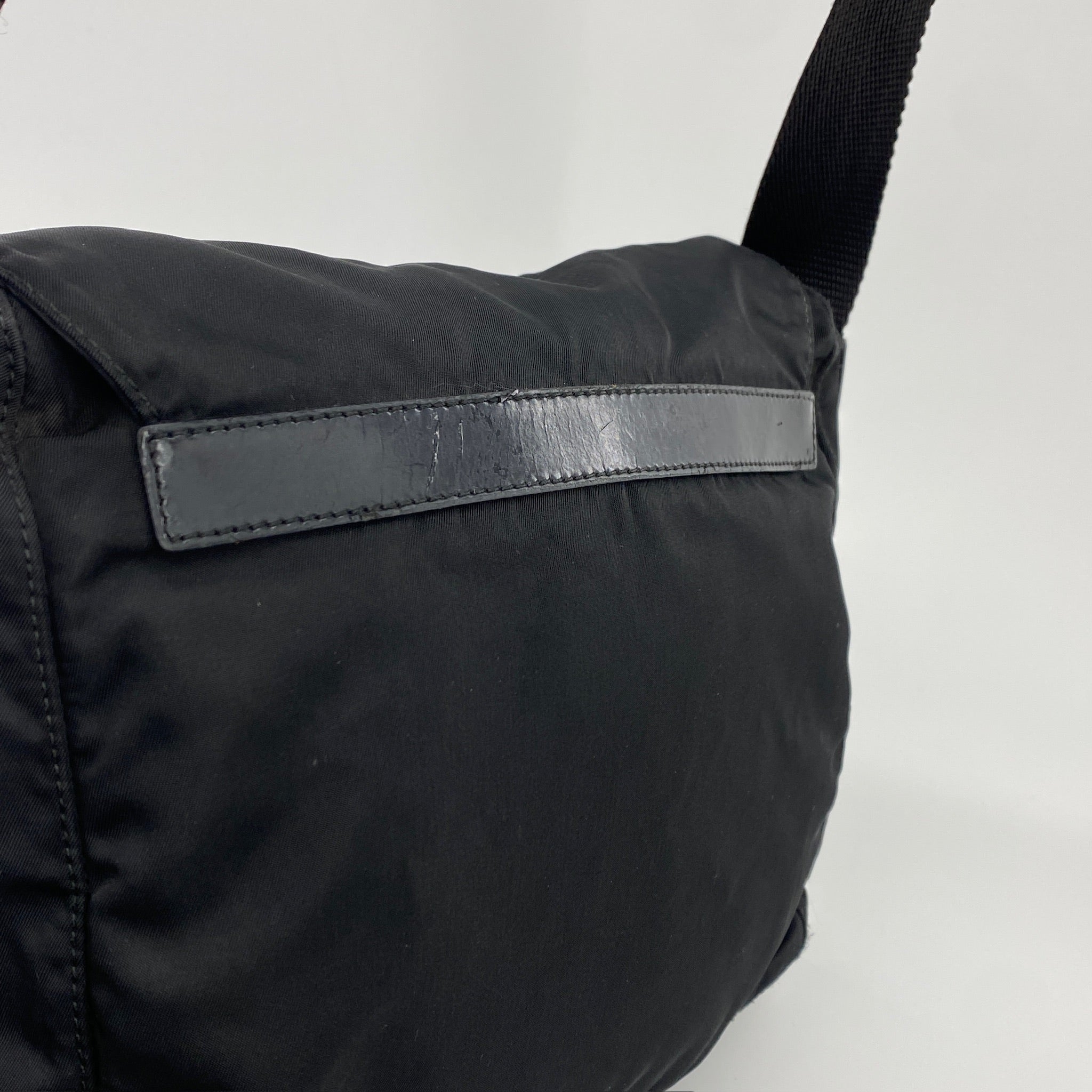 Nylon Messenger Small Crossbody Black - Vintage Luxuries