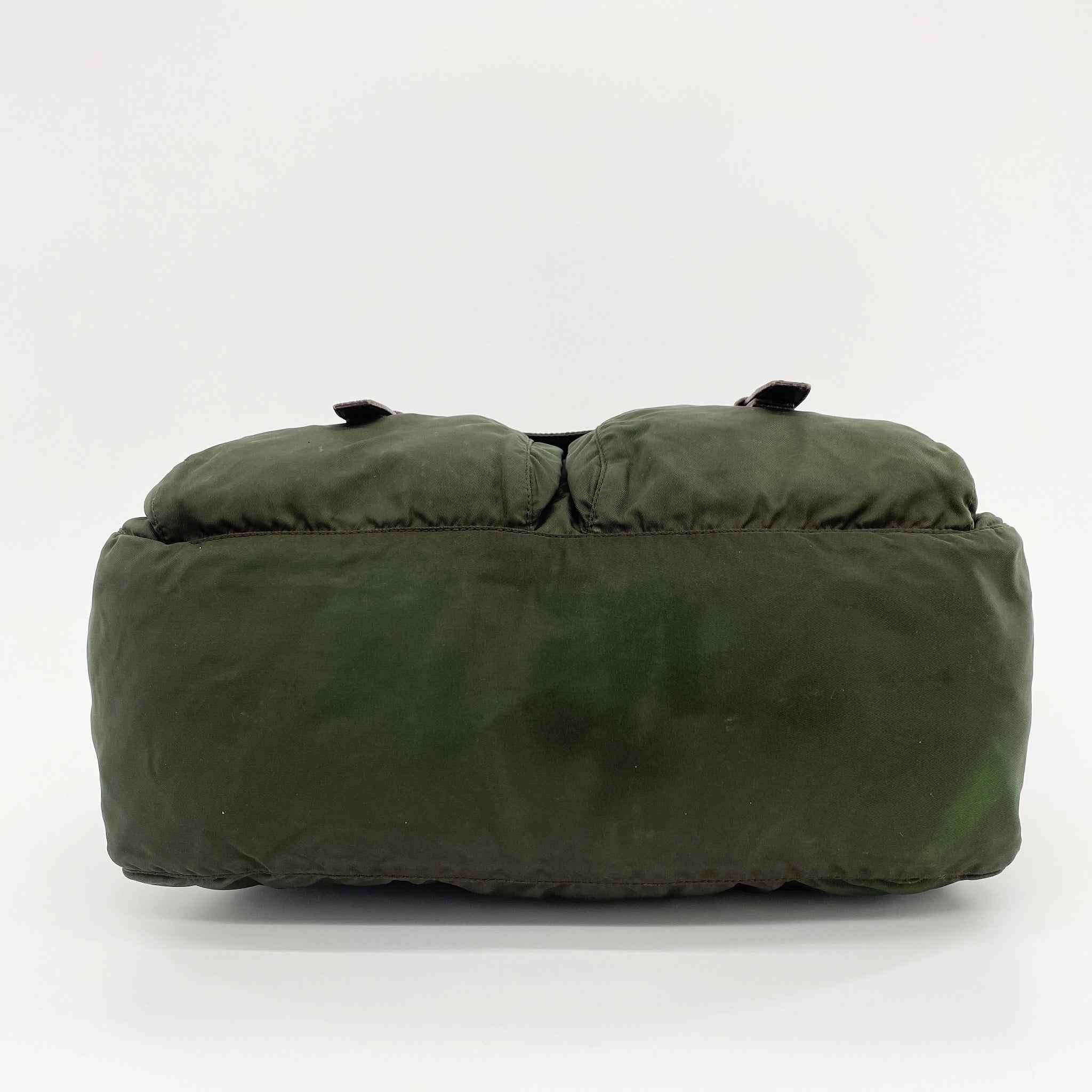 Nylon Messenger Large Crossbody Dark Green