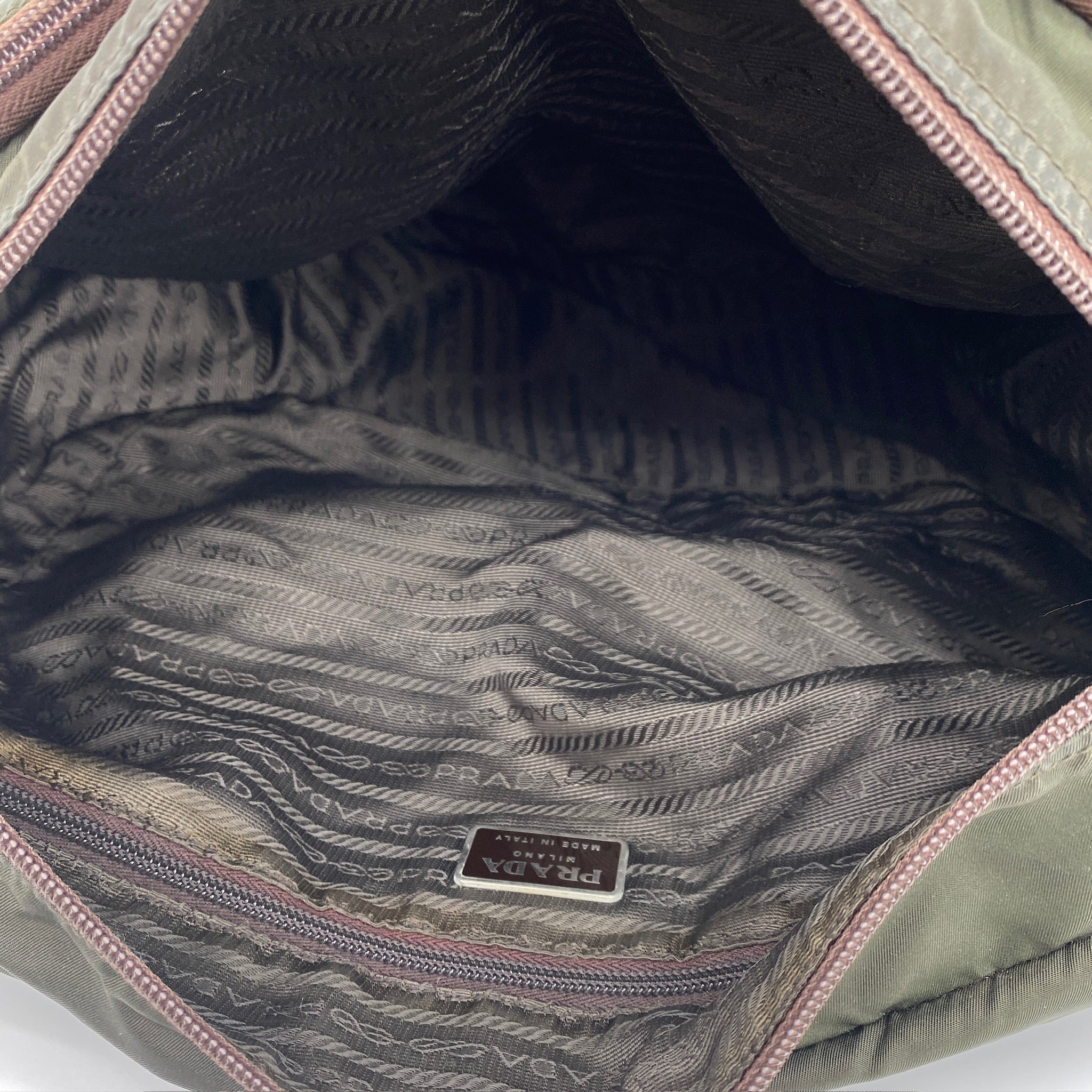 Nylon Messenger Large Crossbody Dark Green