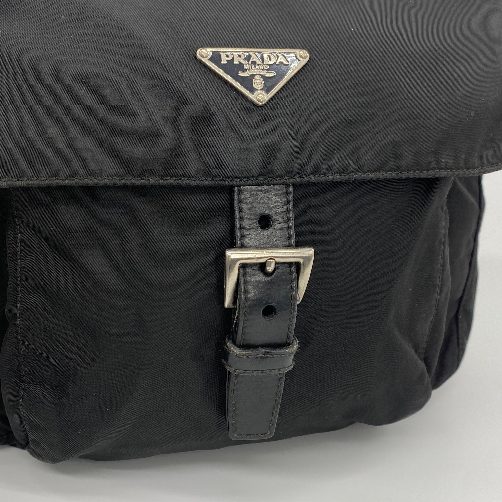Nylon Messenger Small Crossbody Black