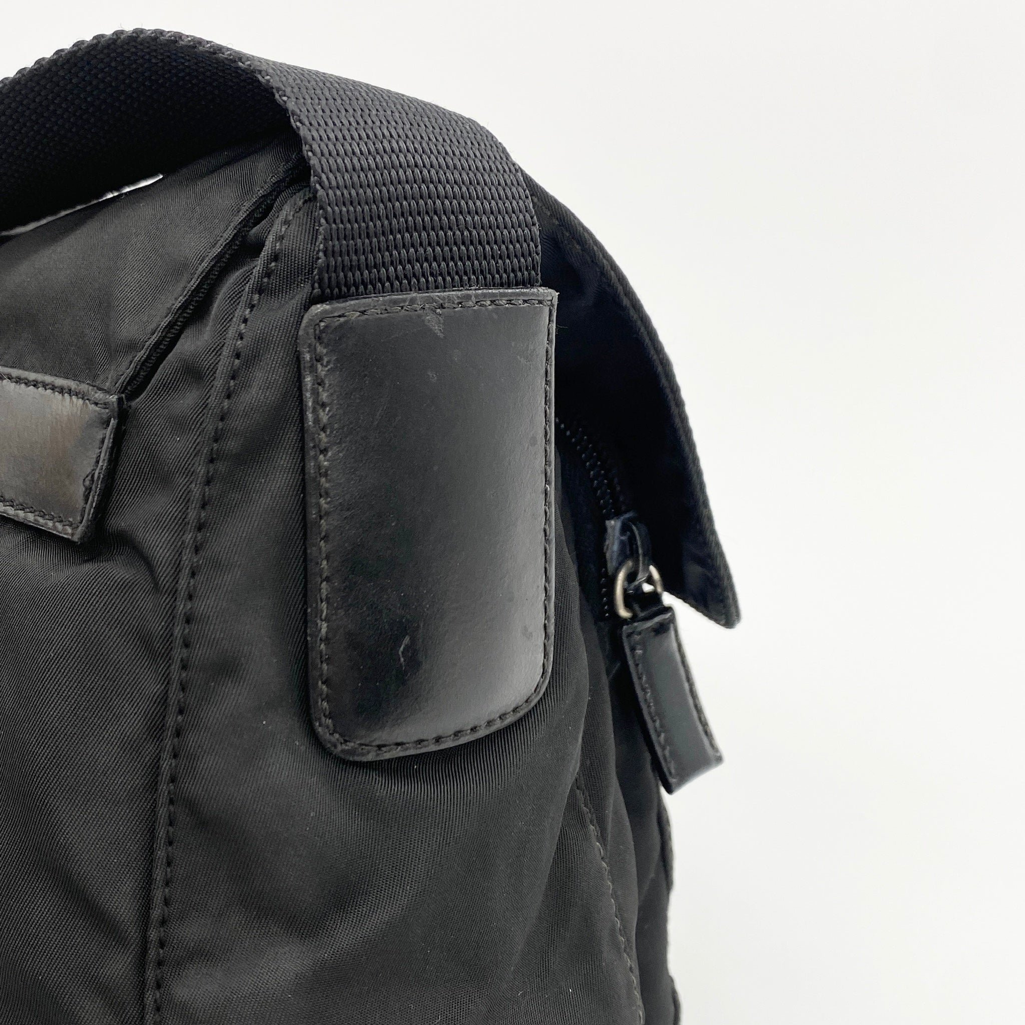 Nylon Messenger Small Crossbody Black