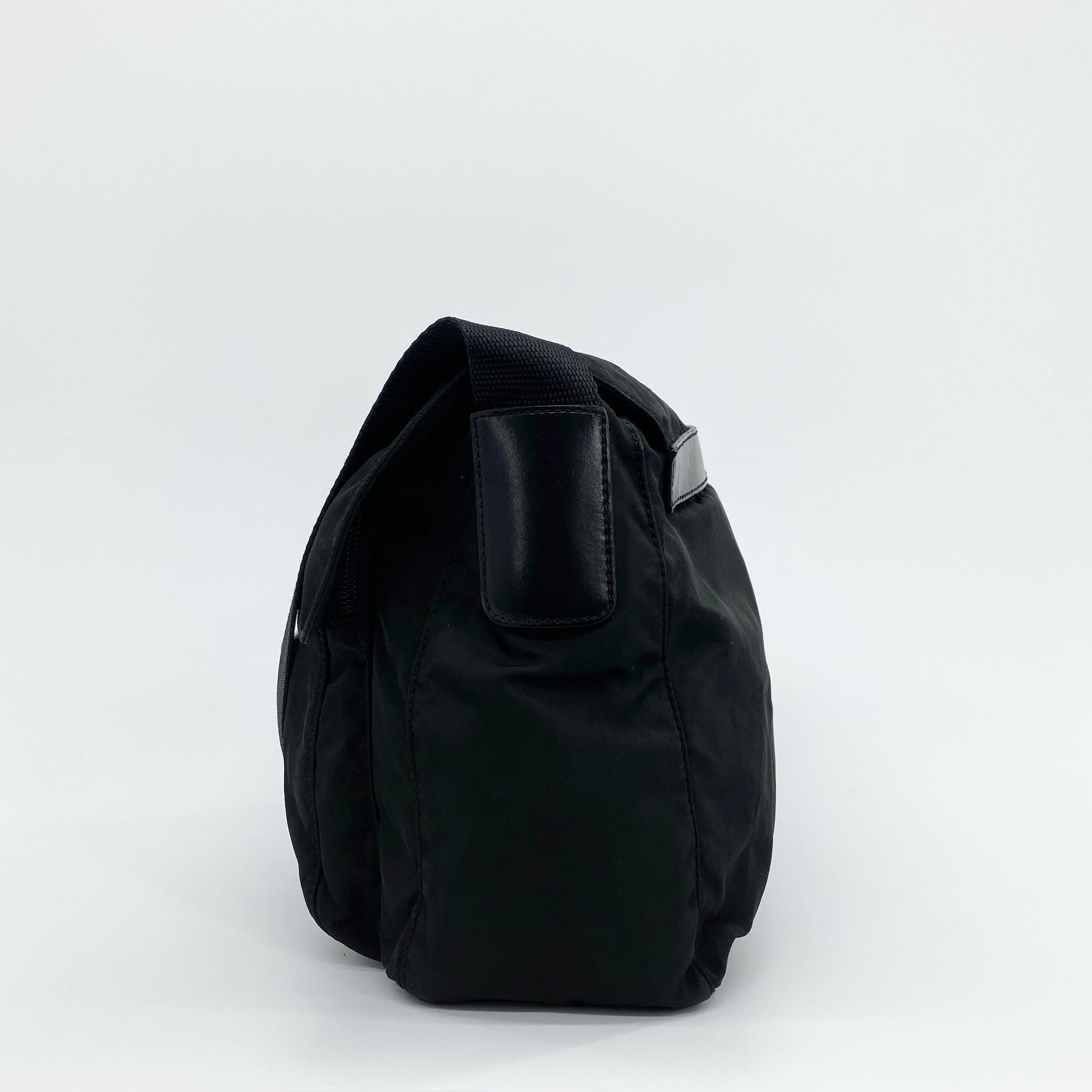 Nylon Messenger Small Crossbody Black