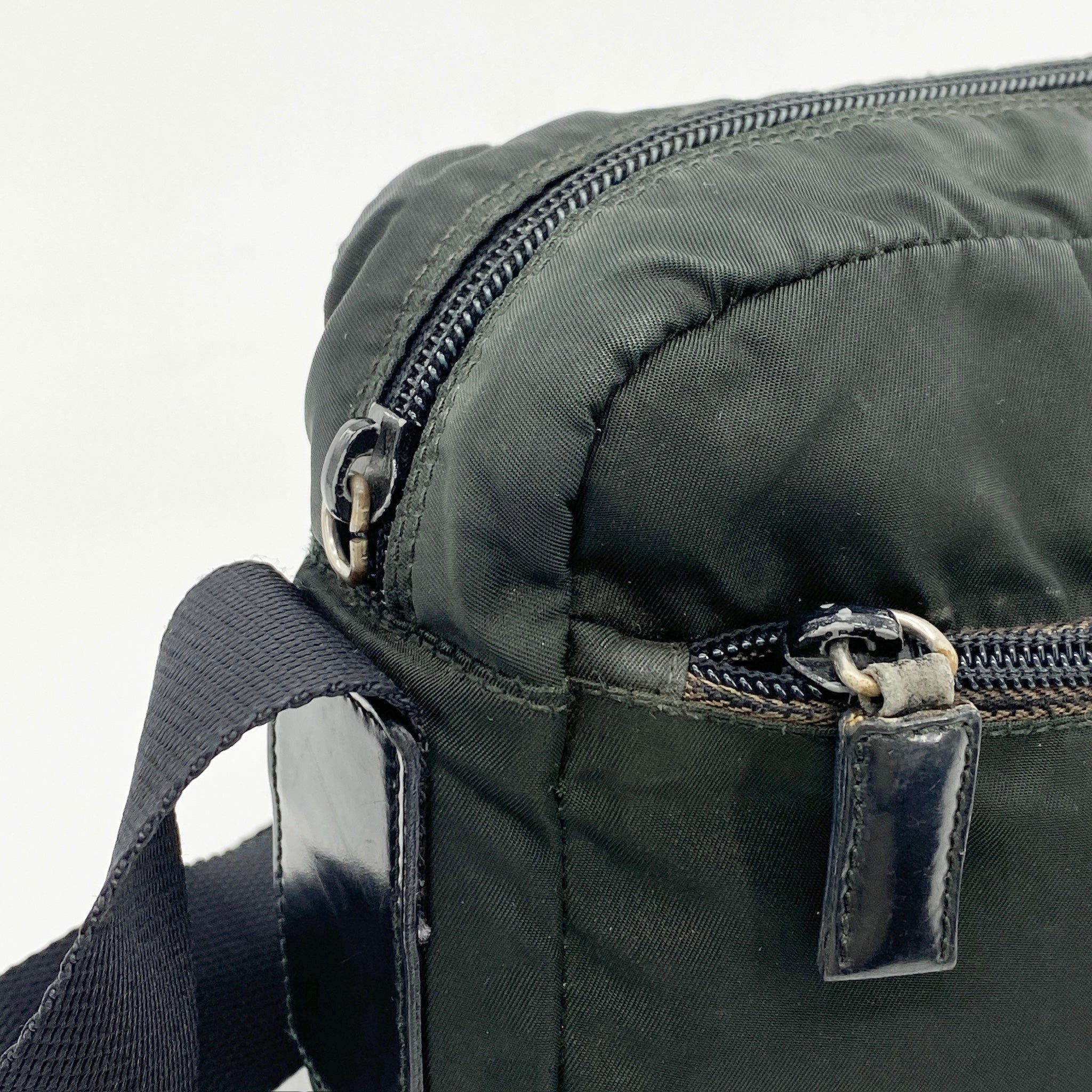 Nylon Messenger Crossbody Dark Green - Vintage Luxuries