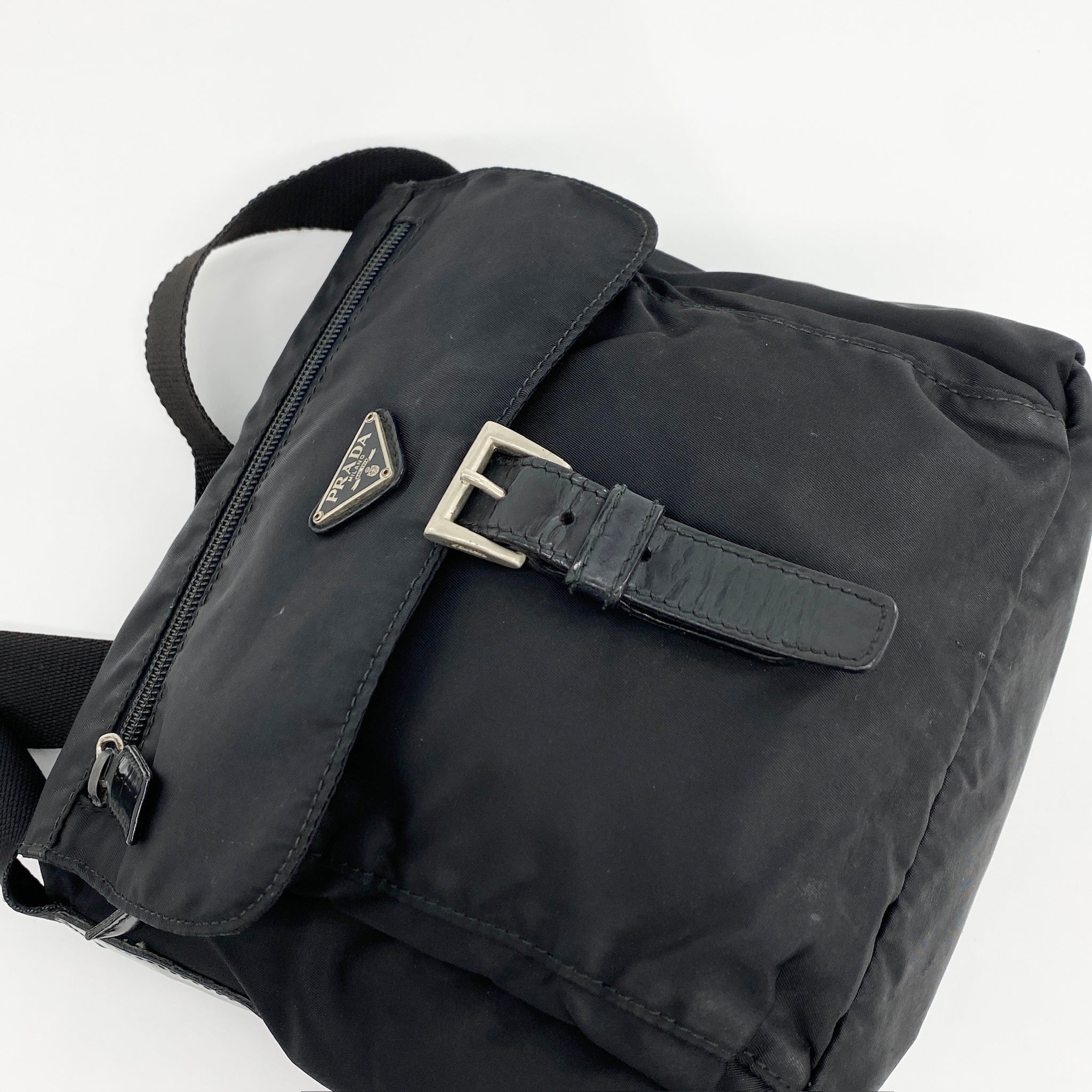 Nylon Messenger Small Crossbody Black - Vintage Luxuries
